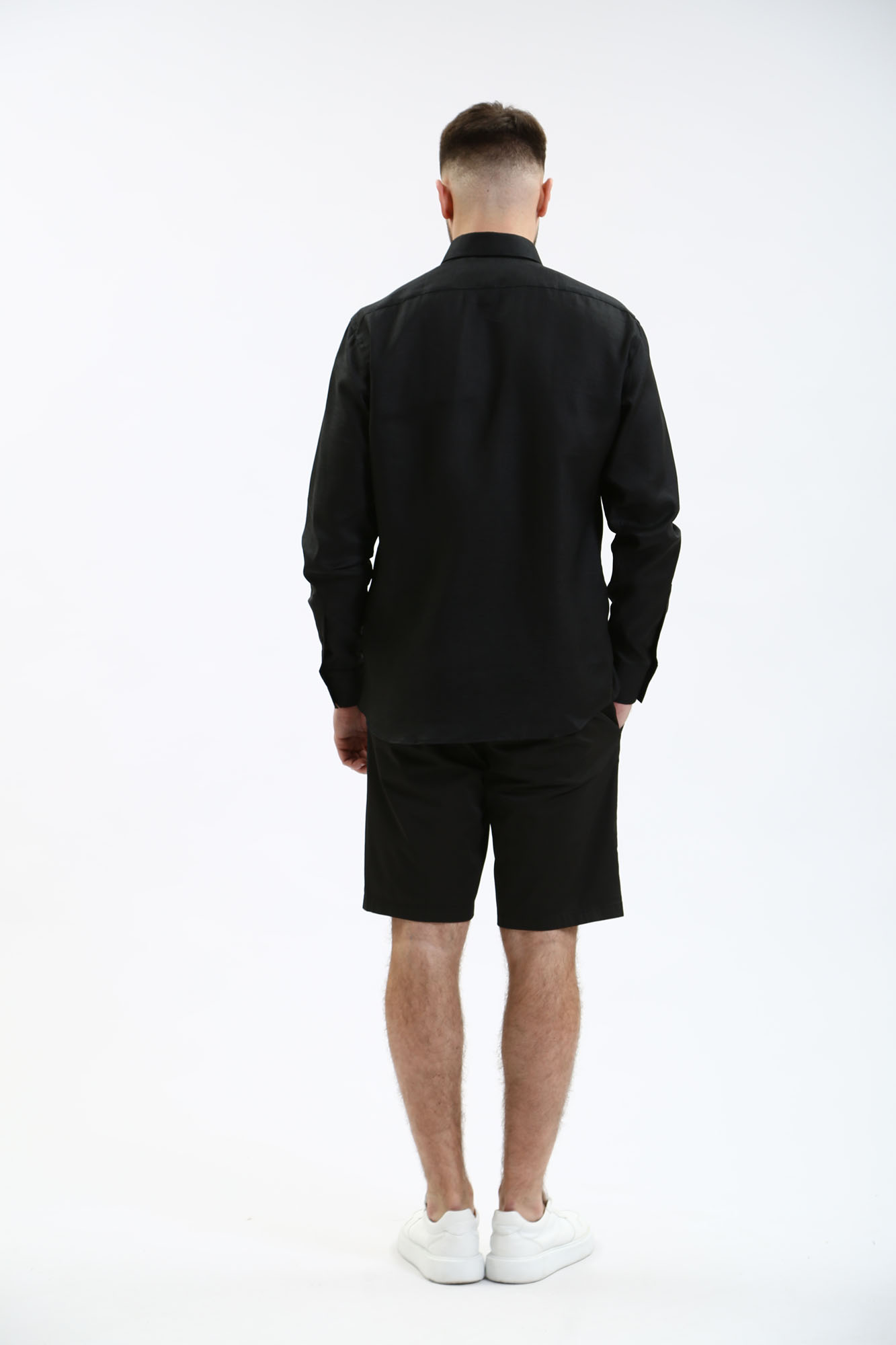 542667_605000 Сорочка льняная д/р Karl Lagerfeld Черный