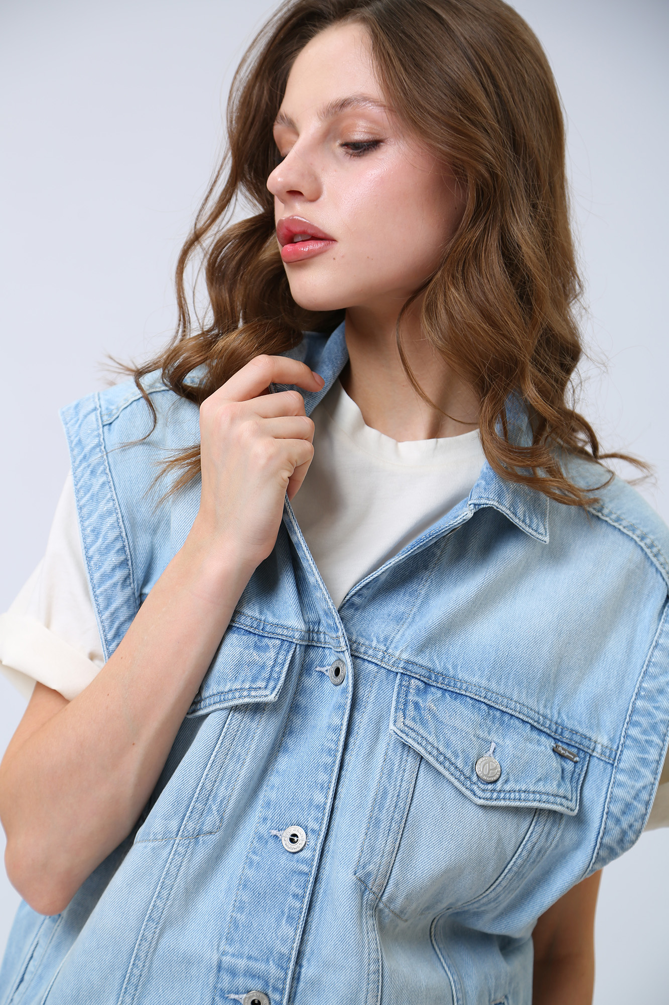 PL40218 жилет джинсовый pepe jeans 