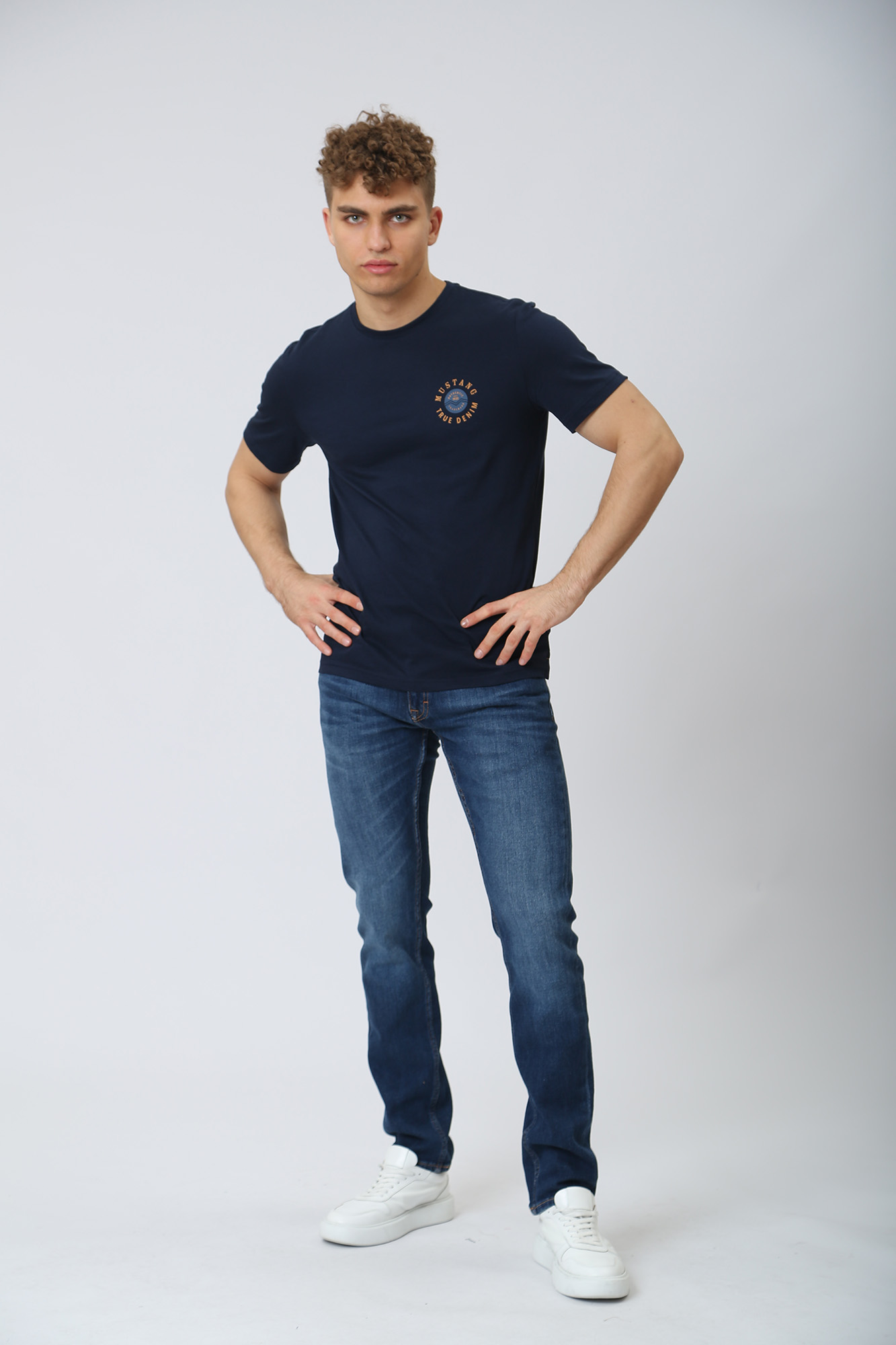 1013137 Футболка Mustang Синий