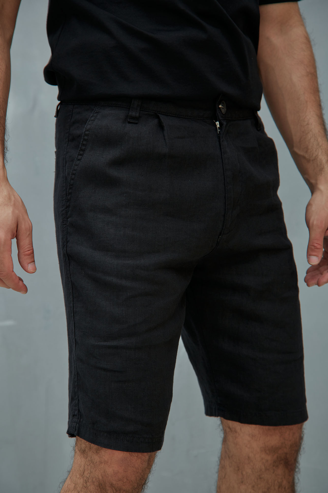 VM-OMA-55-010 Шорты льняные Van Mich Черный