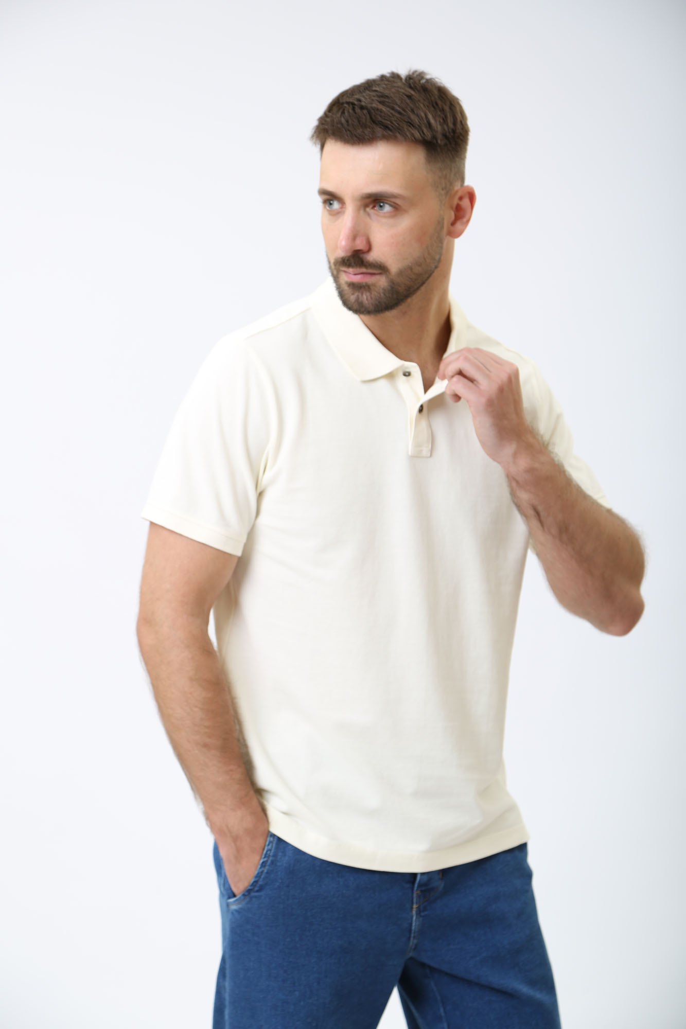 1014933 Поло Mustang Молочный