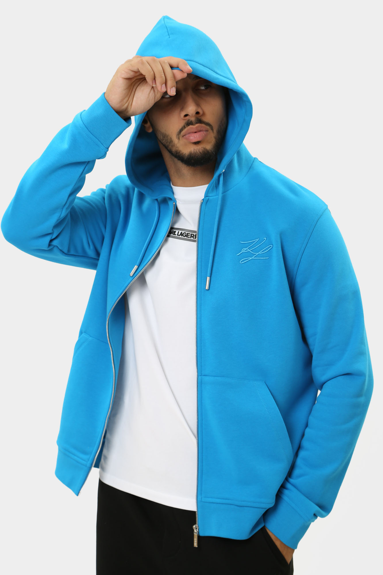 543910_70540 Толстовка с капюшоном Karl Lagerfeld Голубой