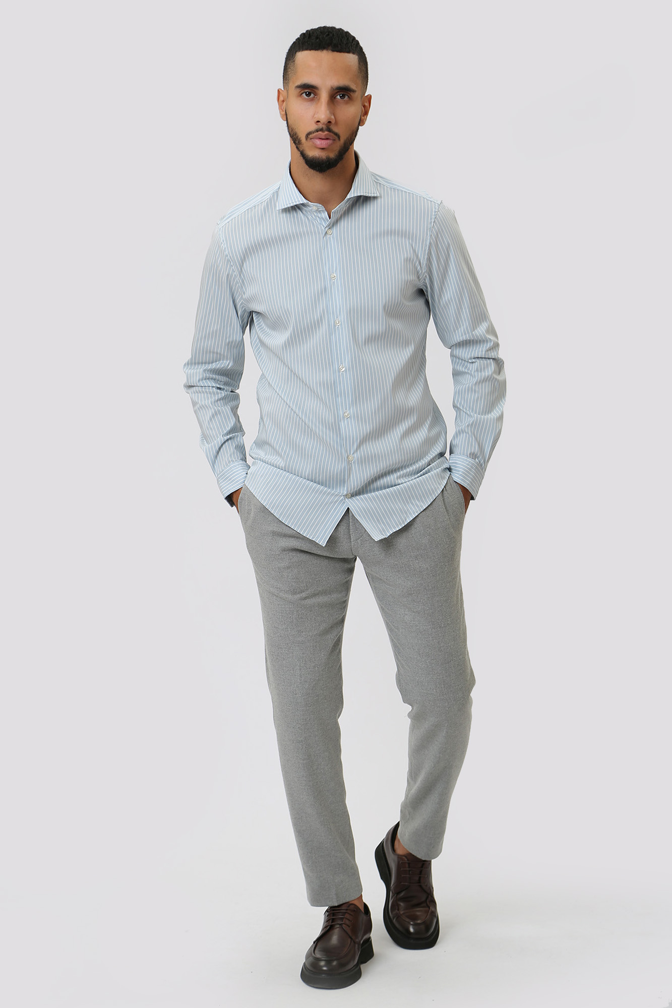 30038634_10016541 Сорочка д/р Strellson Синий