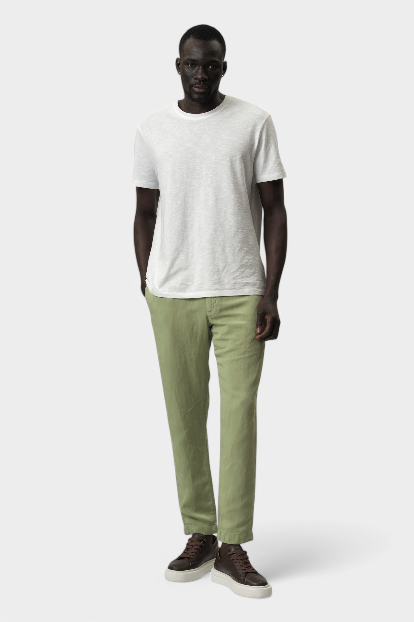 30046803_10015385 Брюки льняные Strellson Зеленый