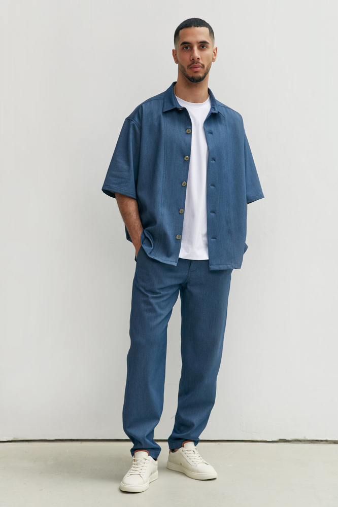 Рубашка Armani Exchange Хлопок Синий