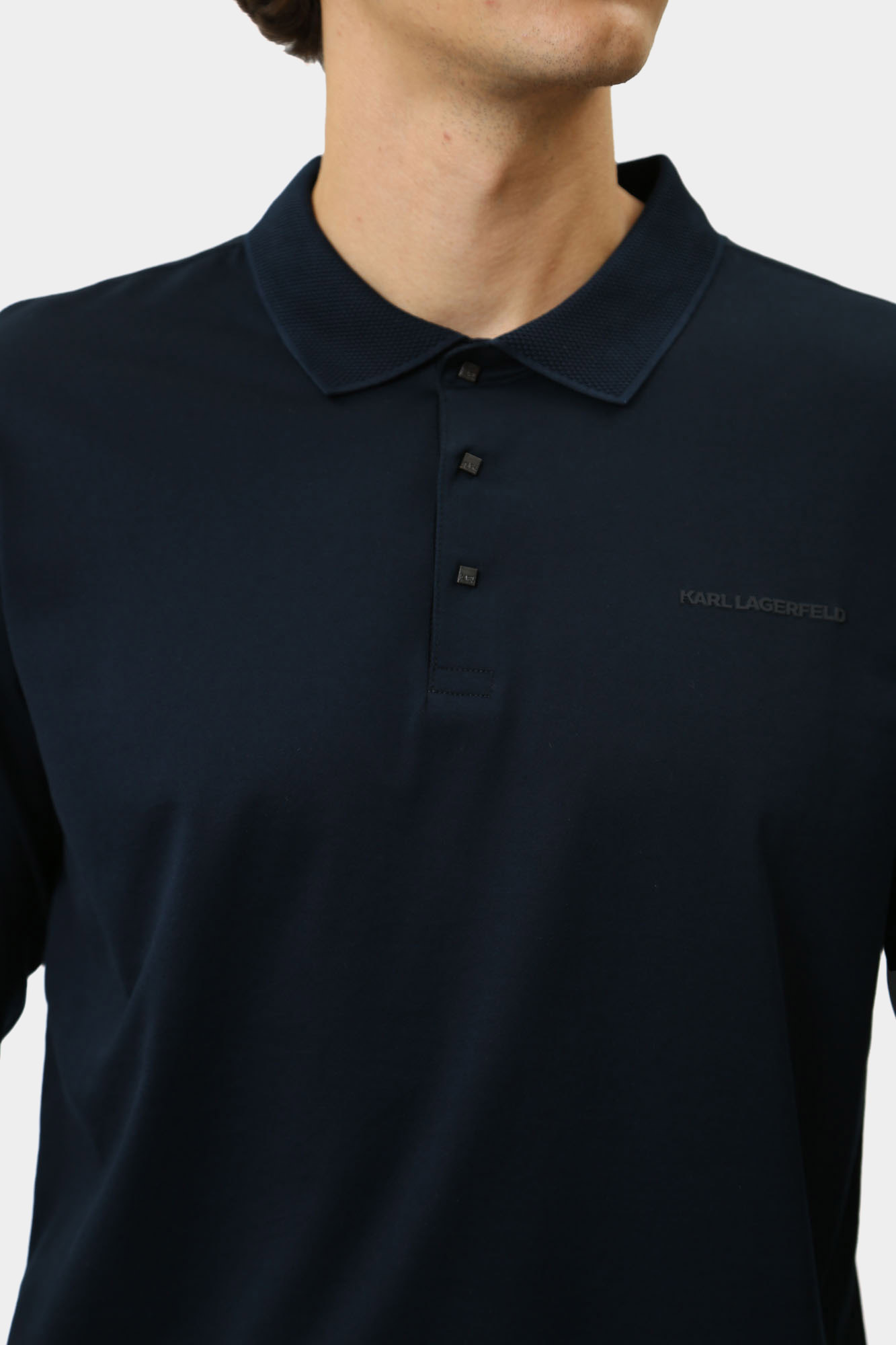 544200_745000 Поло с длинным рукавом Karl Lagerfeld Синий