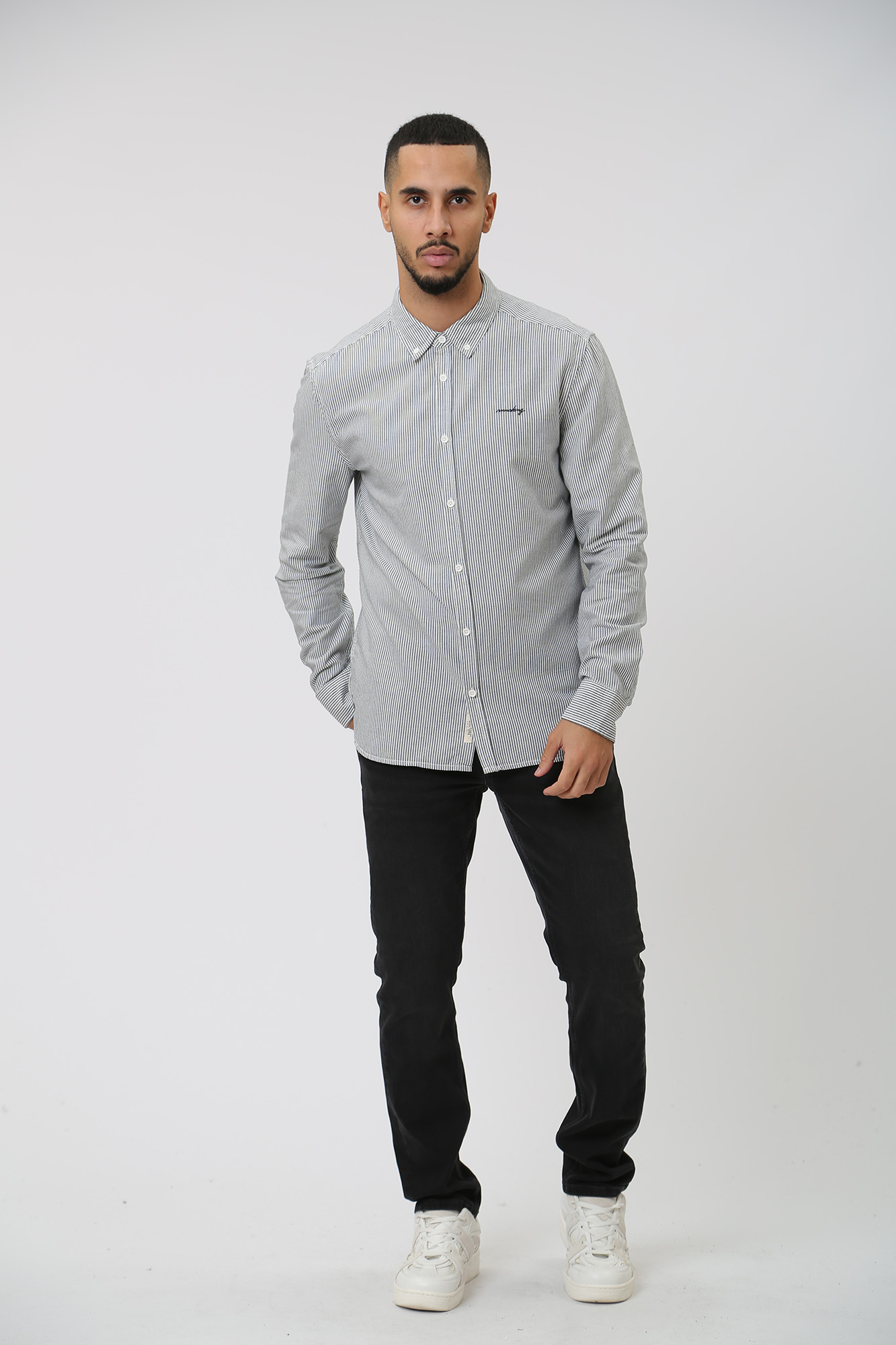 1014495 Рубашка с длинным рукавом Mustang Серый