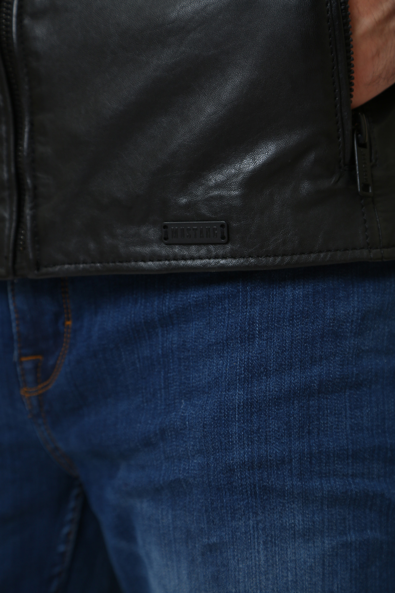 MU-M23-74-1000 Куртка кожаная Mustang Черный