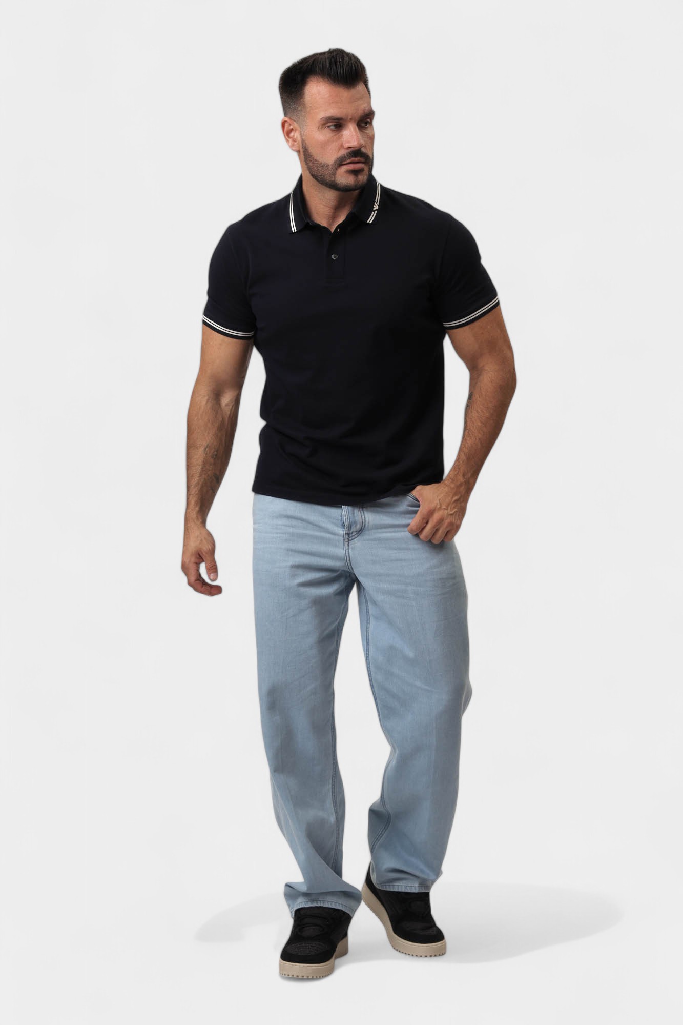 EM000852_AF1 Поло Emporio Armani Синий