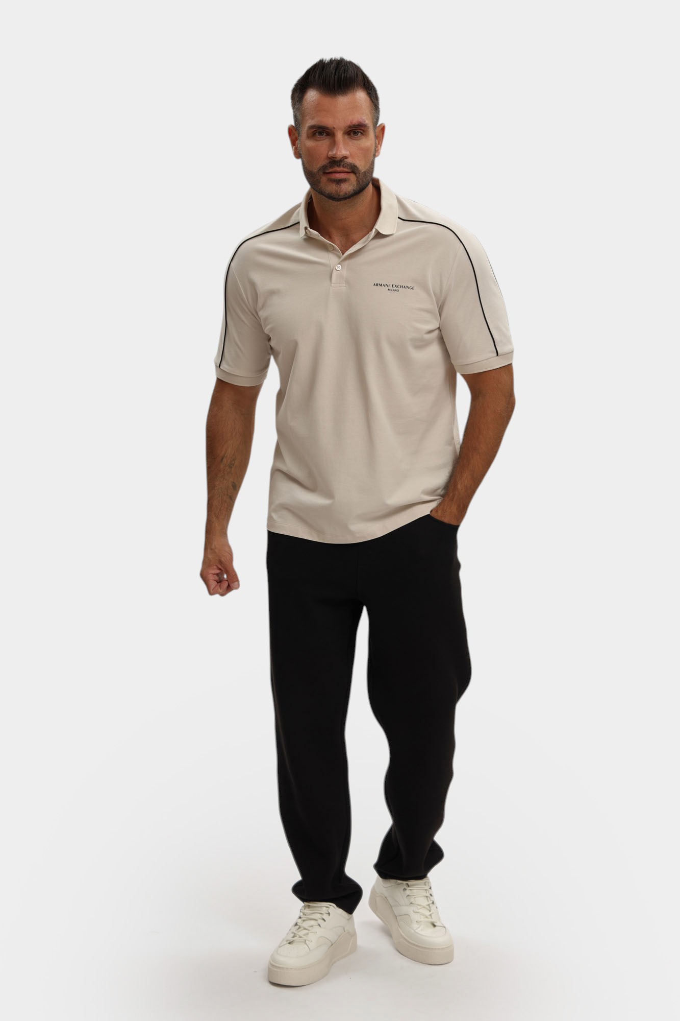 XM001359_AF13026 Поло Armani Exchange Бежевый