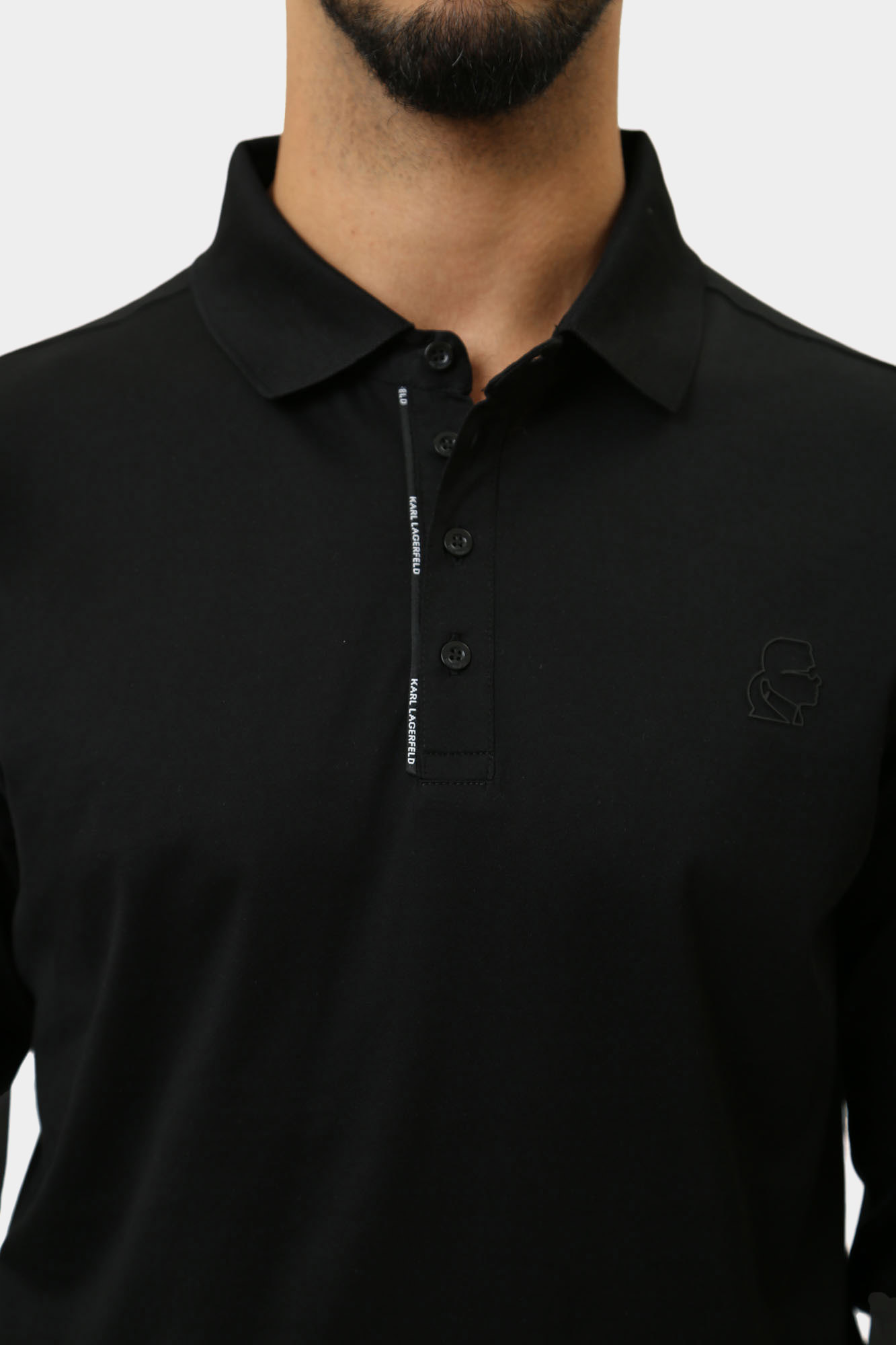 544200_745002 Поло с длинным рукавом Karl Lagerfeld Черный
