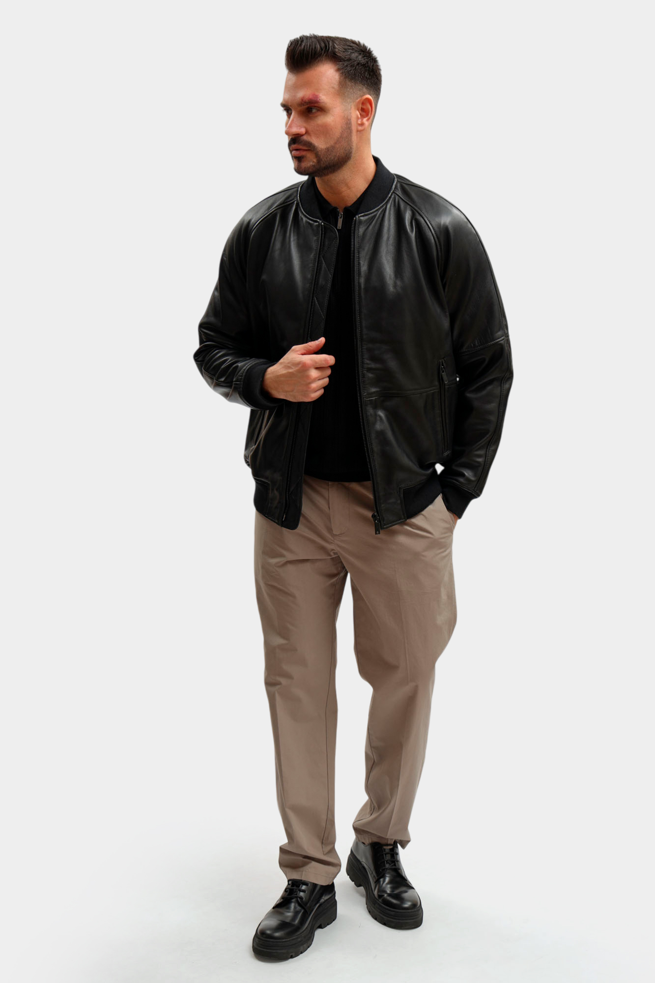 80000840_110157 Куртка кожаная Strellson Черный