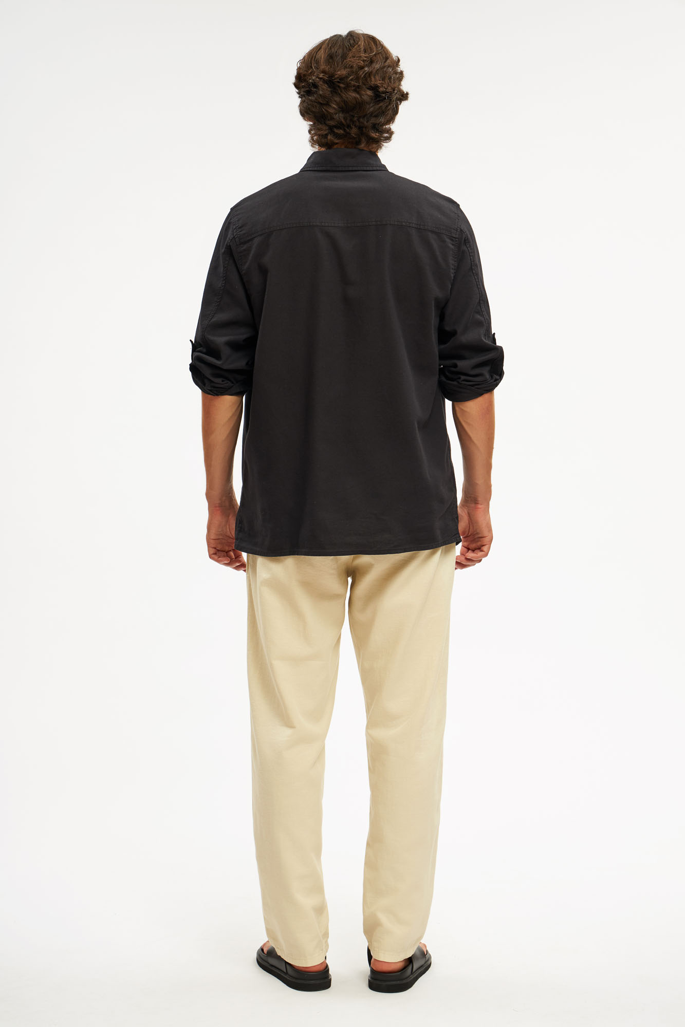 Рубашка льняная Van Mich Черный