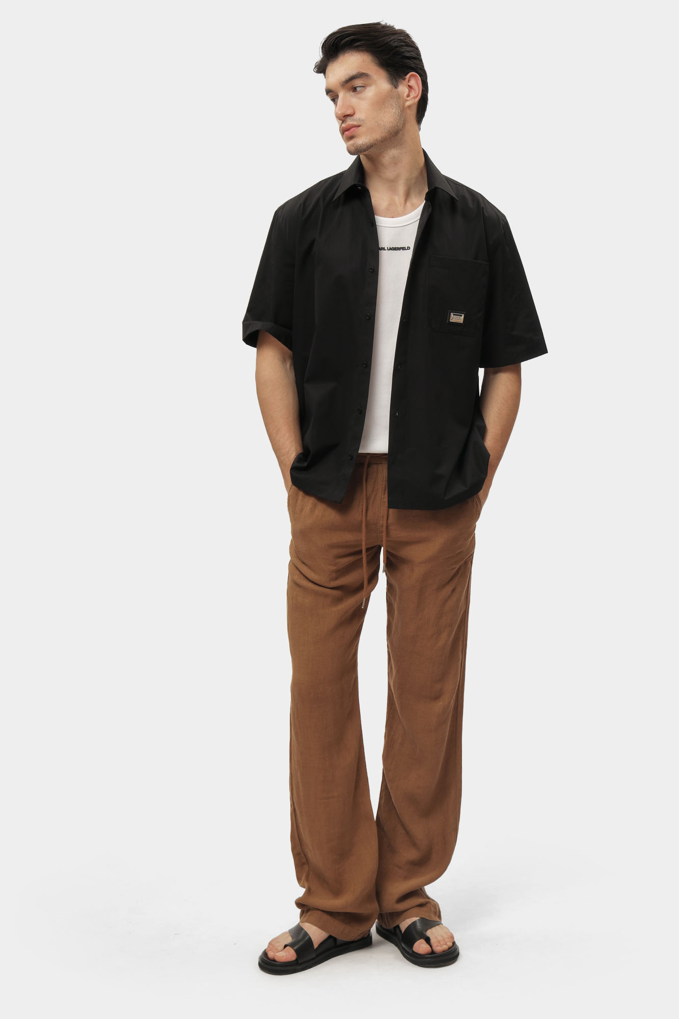 552815_265815 Брюки льняные Karl Lagerfeld Коричневый