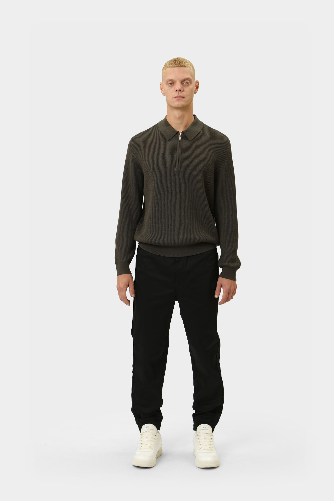 XM000129_AF10348 Поло с длинным рукавом Armani Exchange Черный