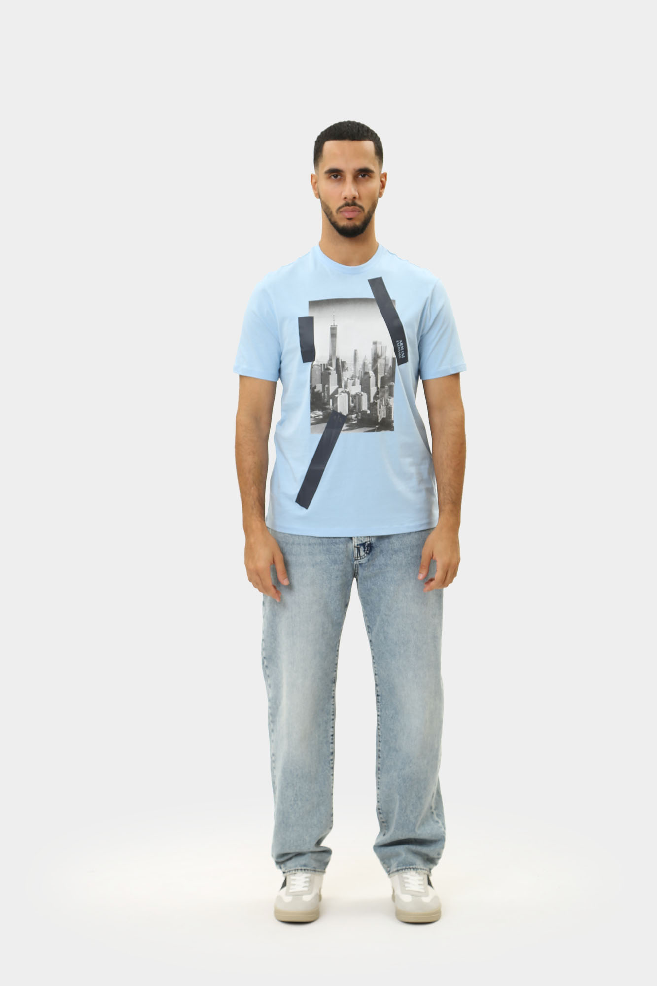 3DZTHR_ZJBYZ Футболка Armani Exchange Голубой