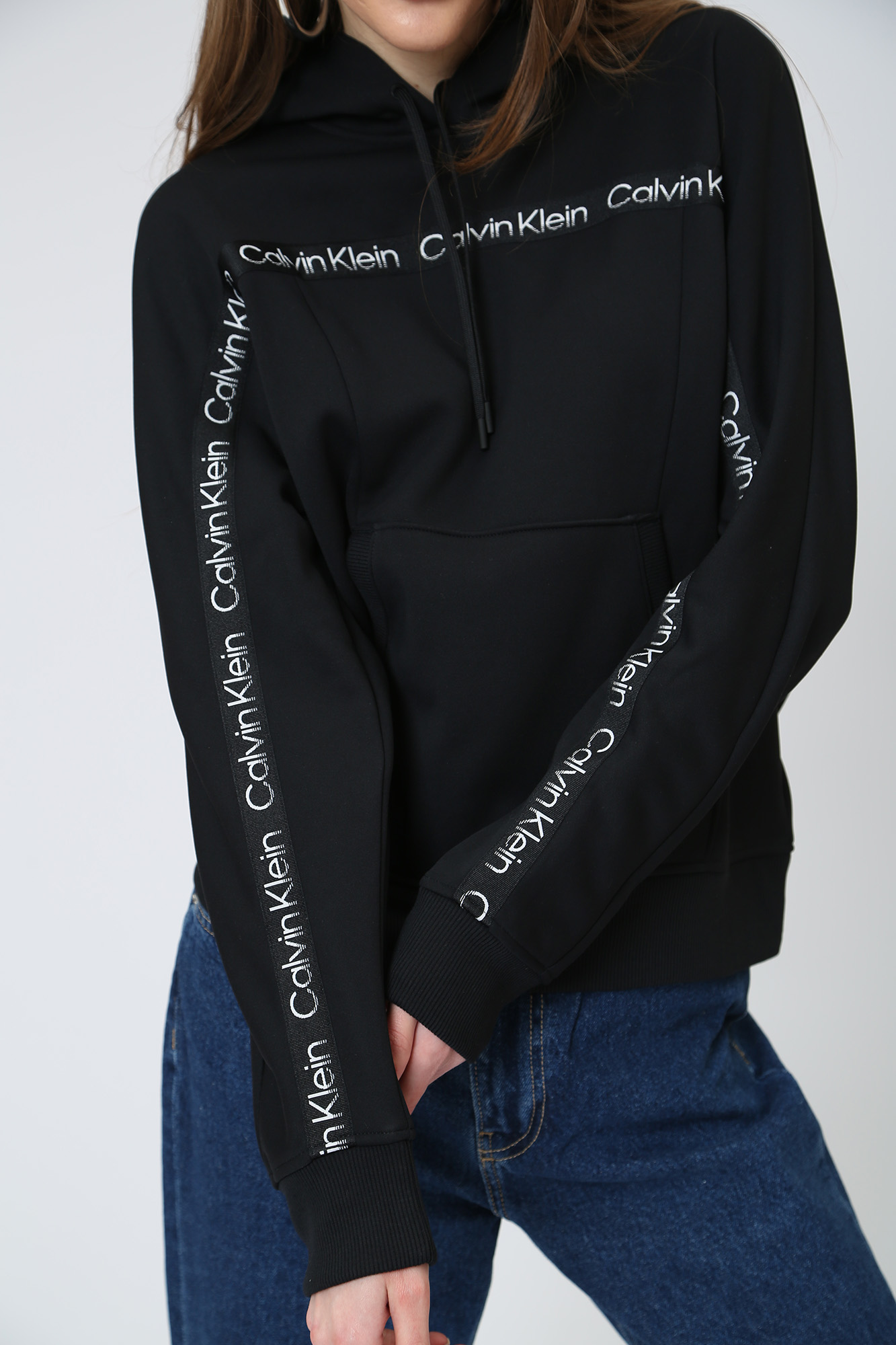 Calvin klein clearance logo hoodie women's