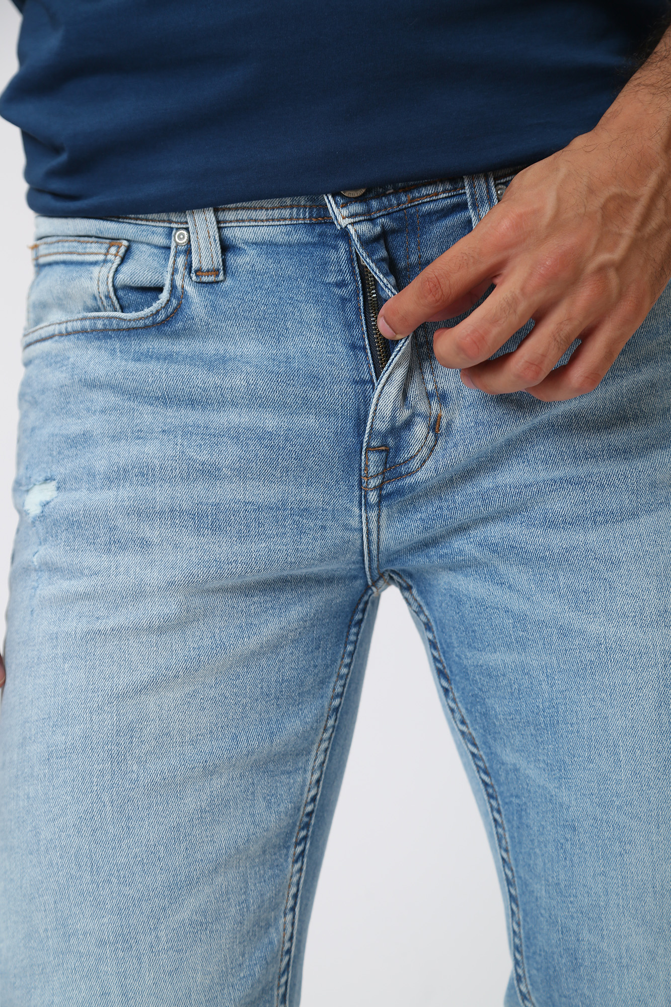 1013676-5000 Брюки джинсовые Mustang Голубой