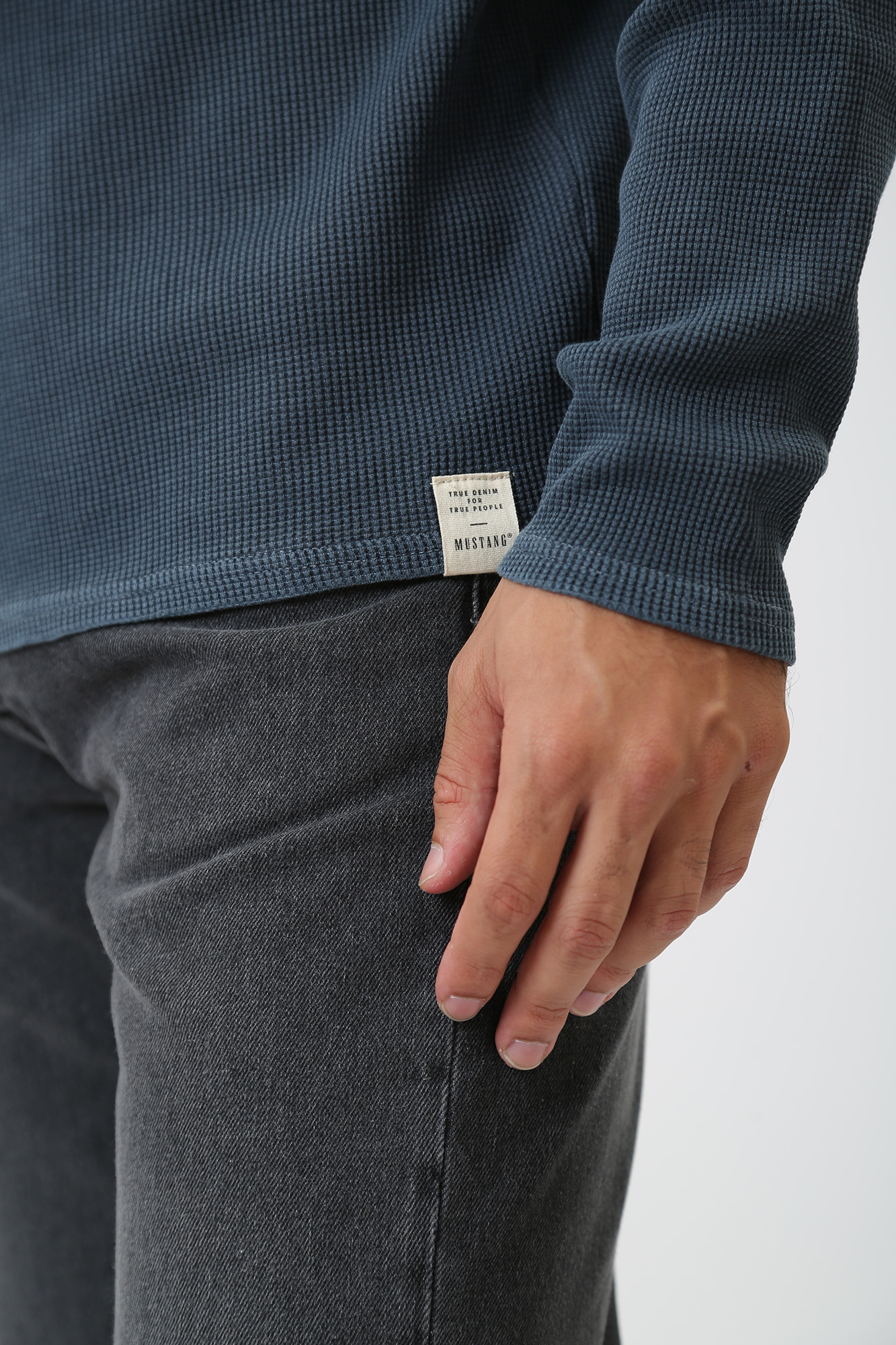 1014110 Поло с длинным рукавом Mustang Синий