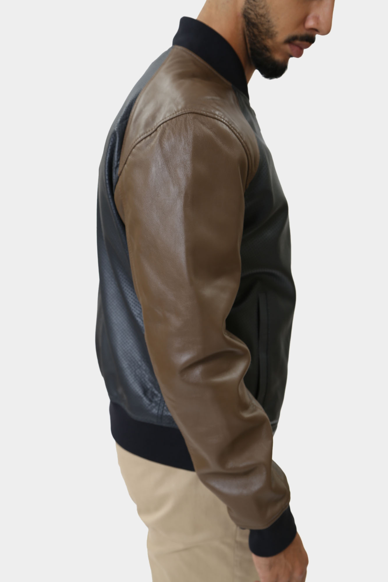 110140_80000618 Куртка кожаная Strellson Синий