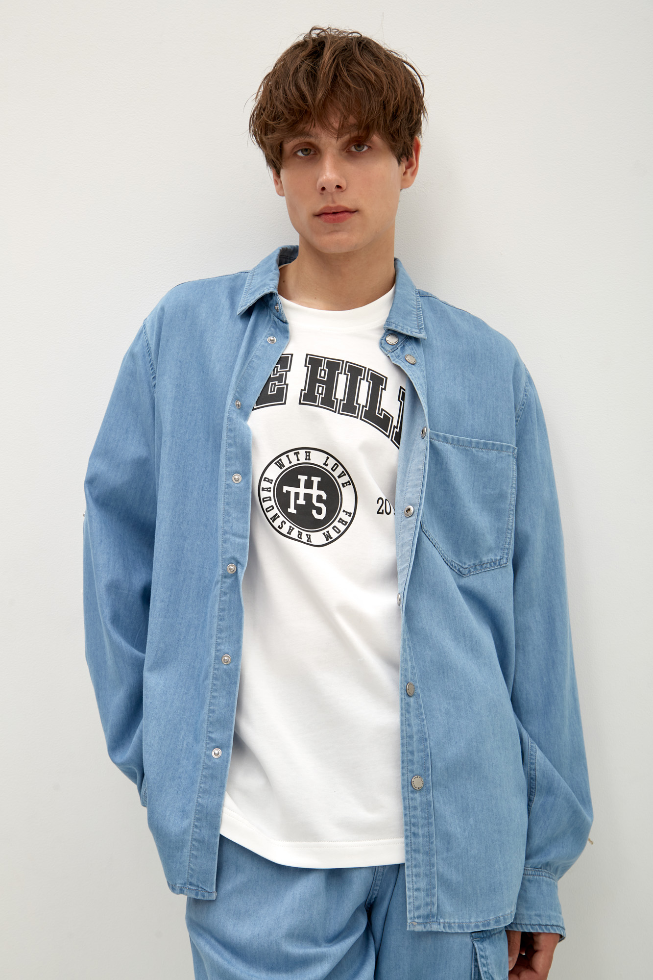 M-241-TK-56-1045 Рубашка джинсовая The Hills Синий