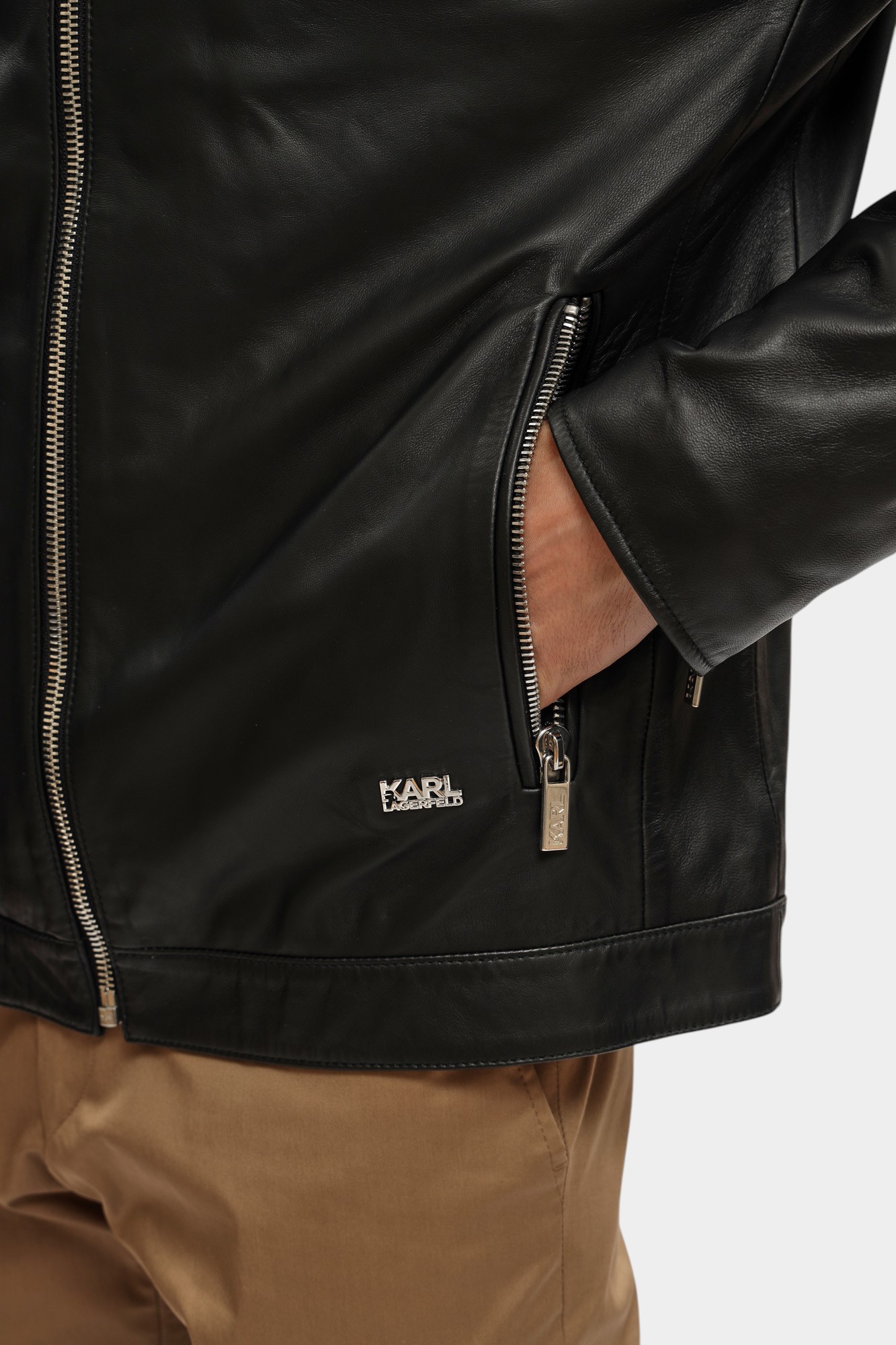 552421_555022 Куртка кожаная Karl Lagerfeld Черный