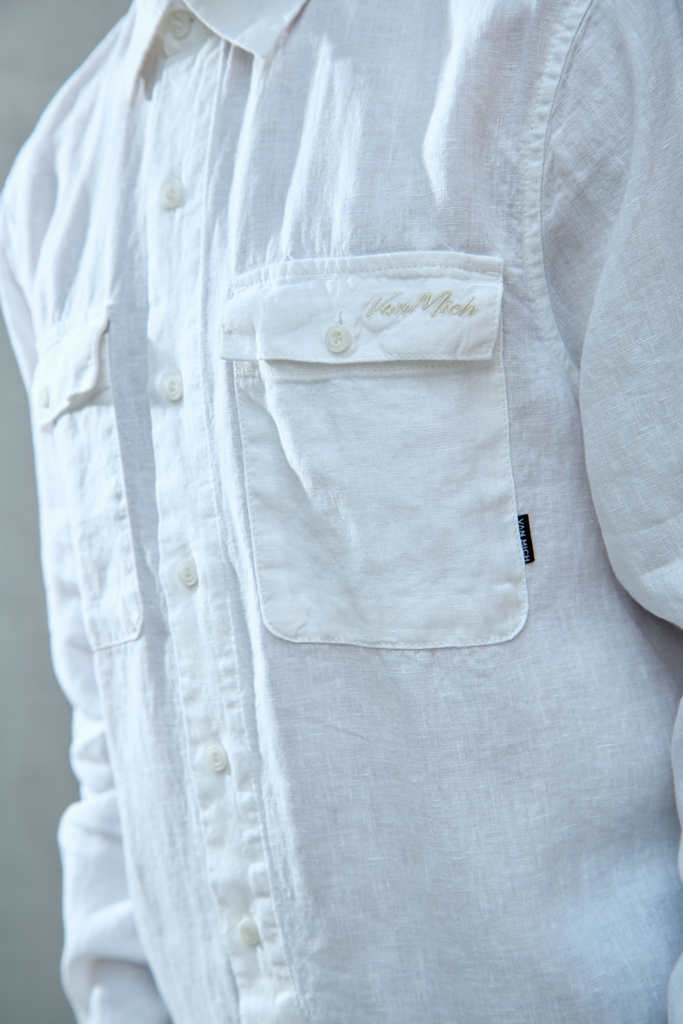VM-OMA-55-007 Рубашка льняная Van Mich Белый