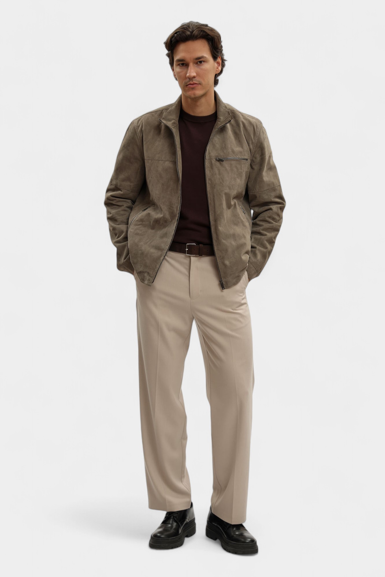 Куртка кожаная Strellson Серый