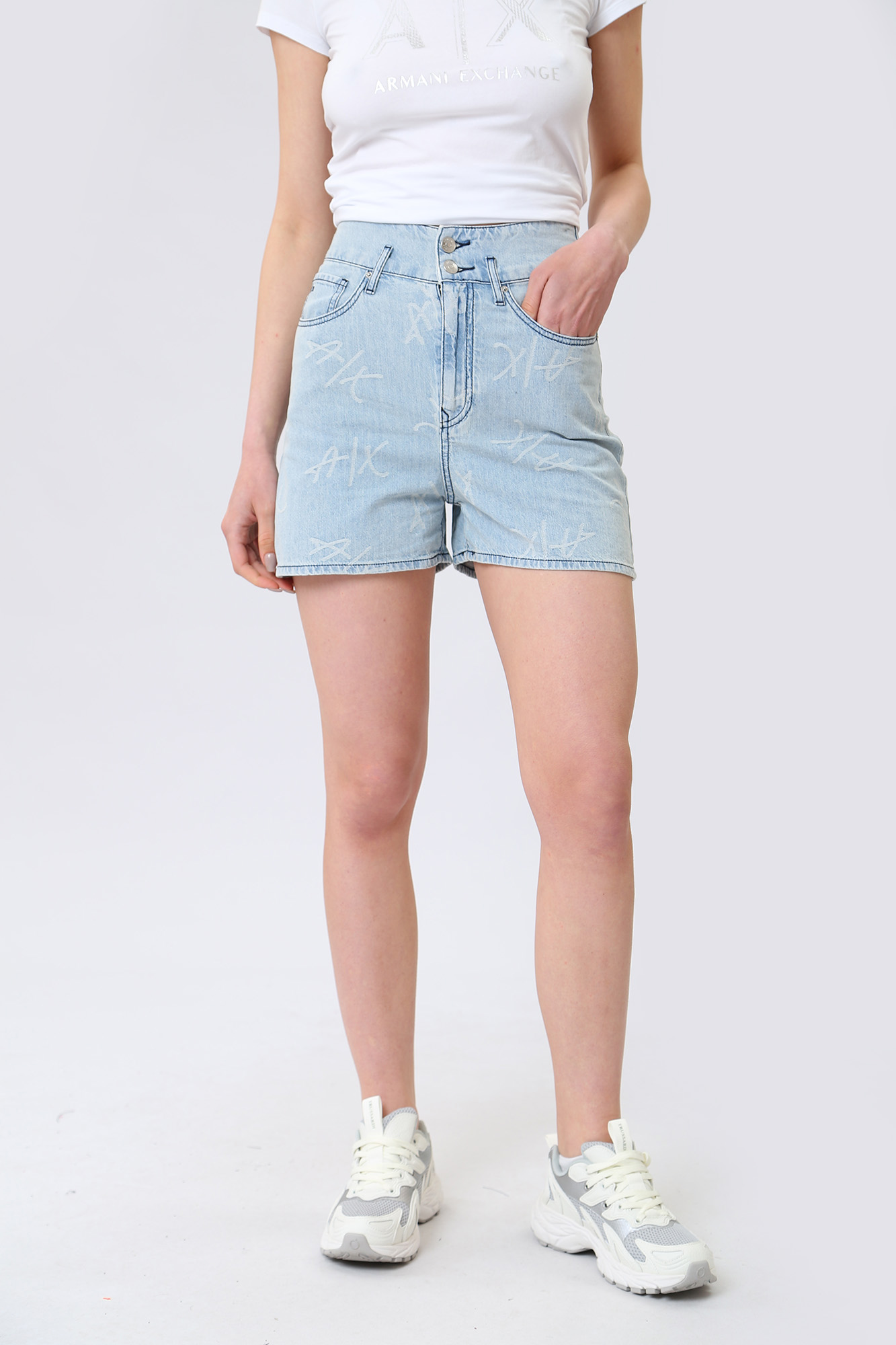 3RYJ71_Y1NZZ шорты джинсовые armani exchange