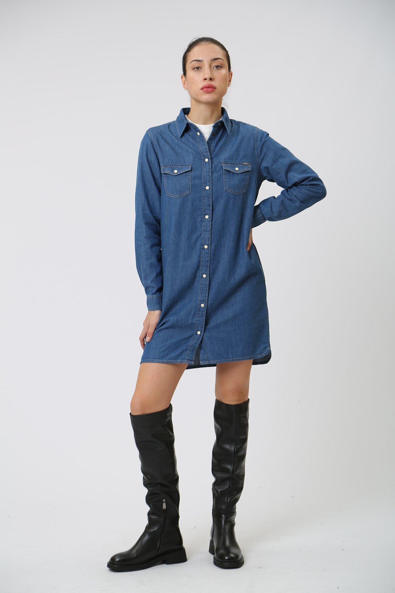 PL953377 платье джинсовое д/р pepe jeans 