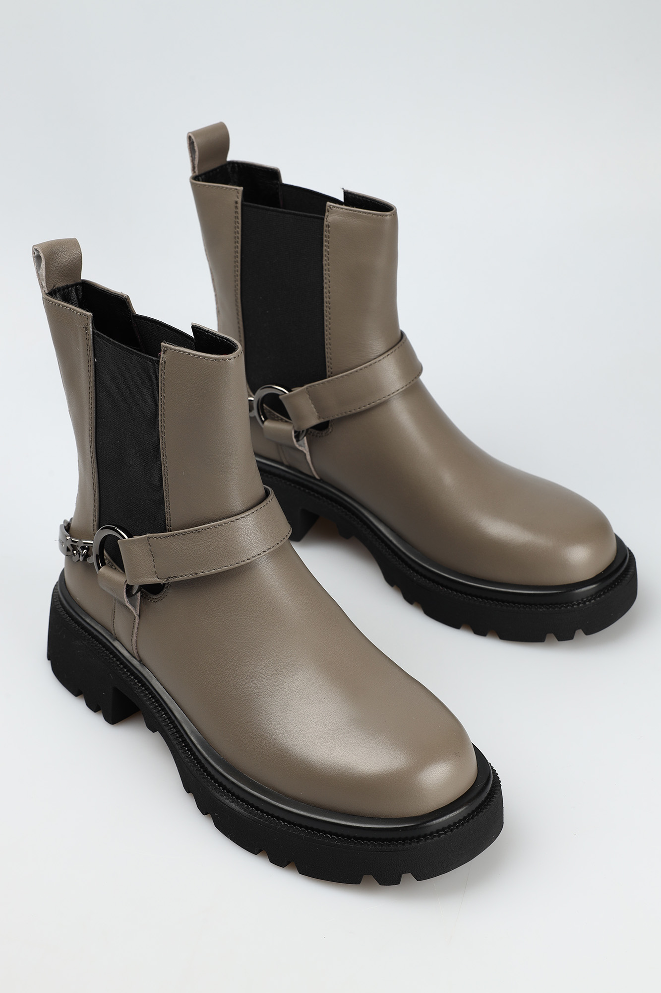 MC12113-WT/8 текстиль Ботинки жен кожа темн.сер. Ботинки челси Marc Cony Хаки