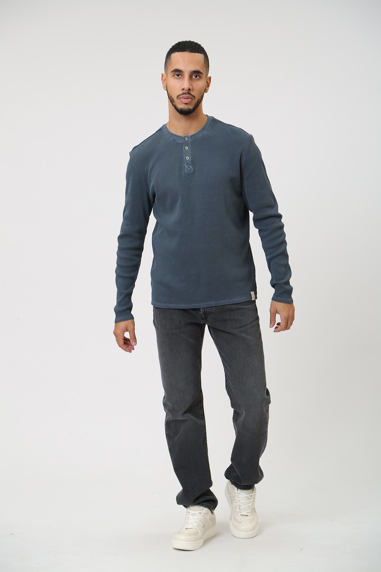 1014110 Поло с длинным рукавом Mustang Синий