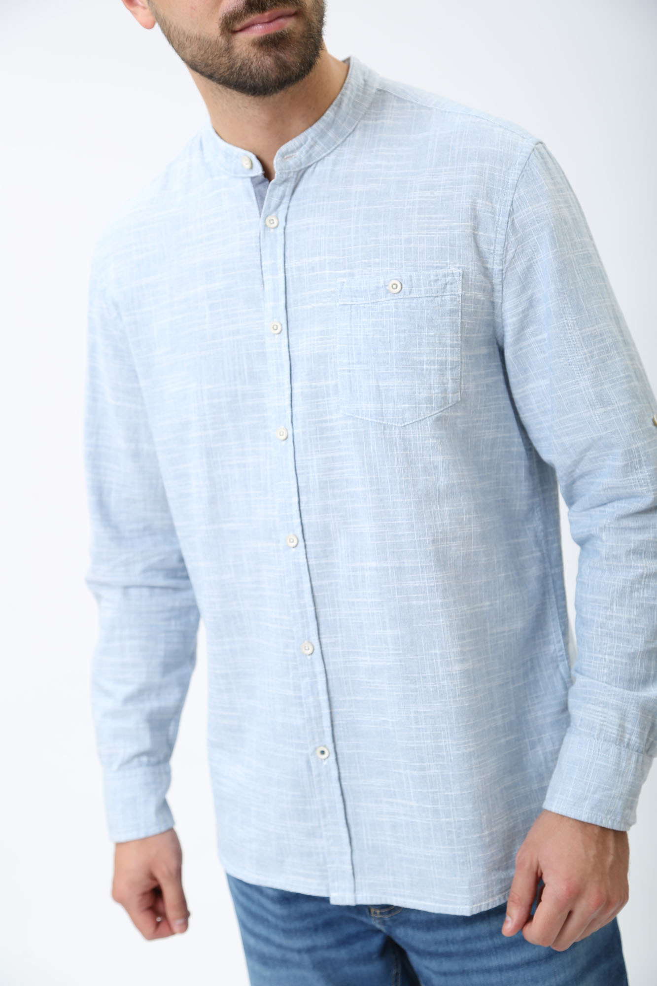 1014769 Рубашка с длинным рукавом Mustang Серый