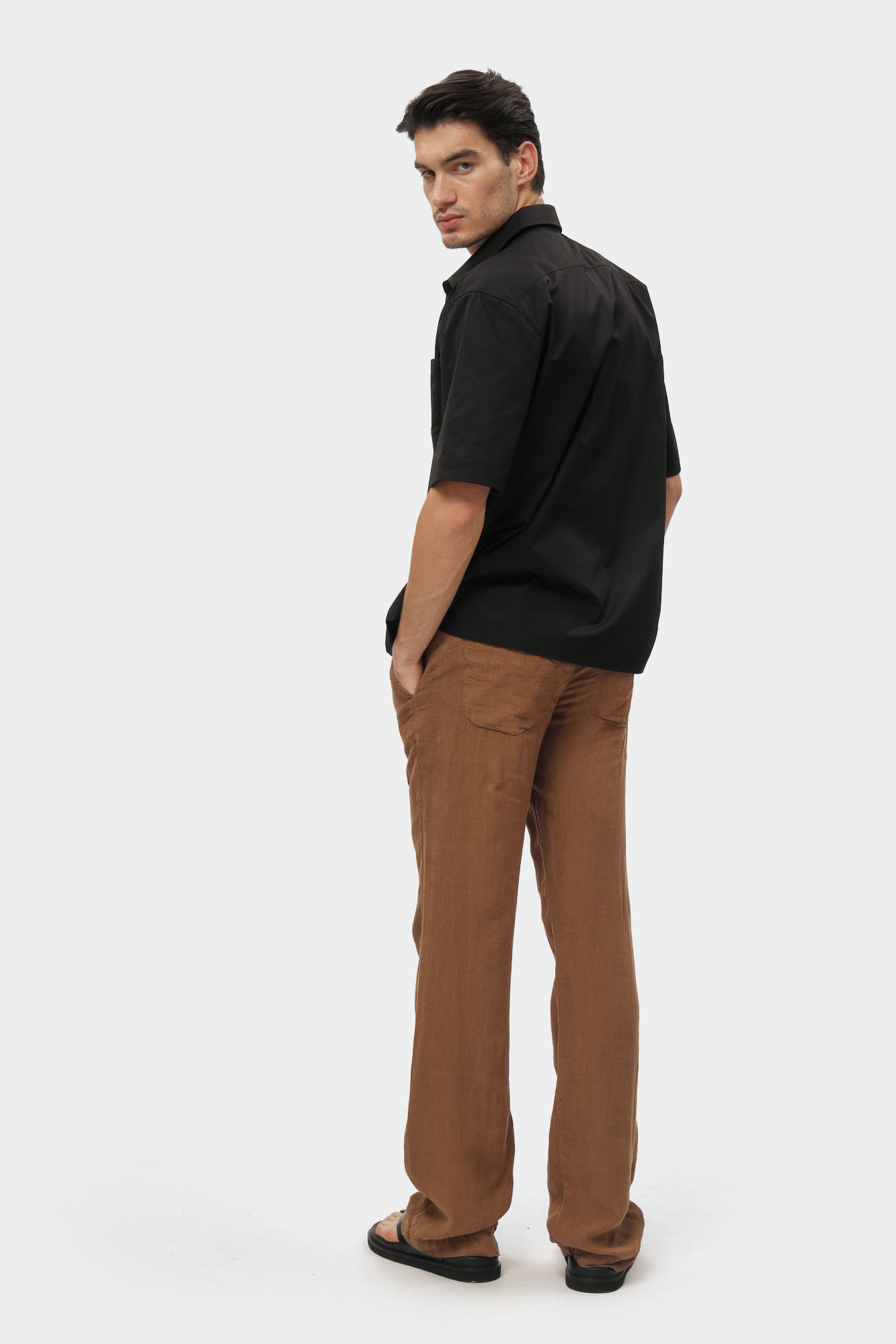 552815_265815 Брюки льняные Karl Lagerfeld Коричневый