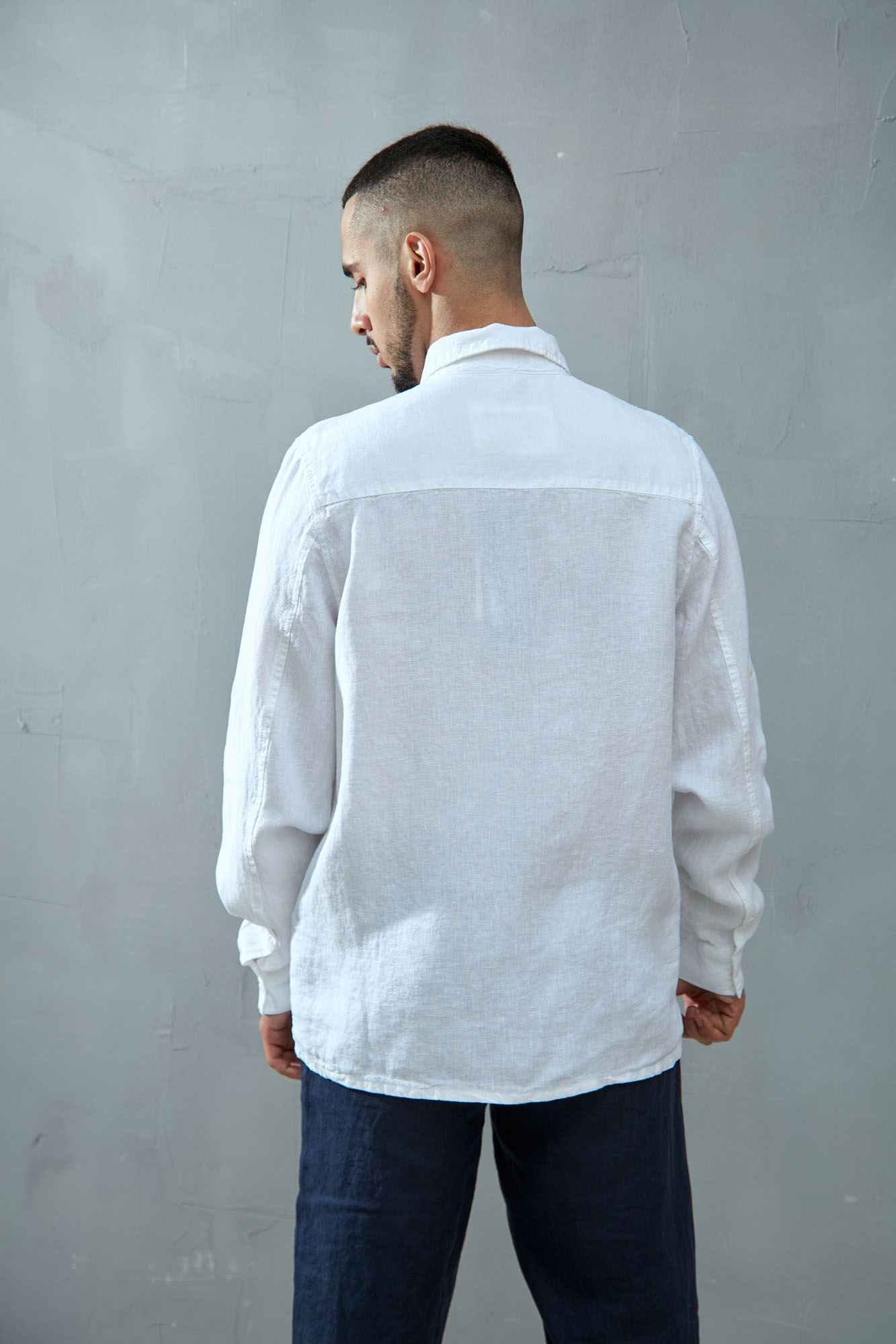 VM-OMA-55-007 Рубашка льняная Van Mich Белый