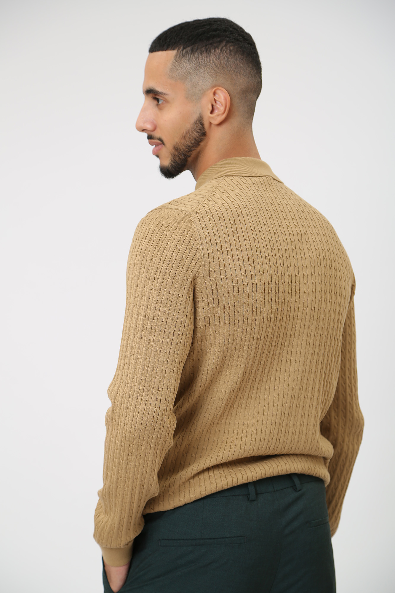 30038348_10016303 Поло с длинным рукавом Strellson Бежевый