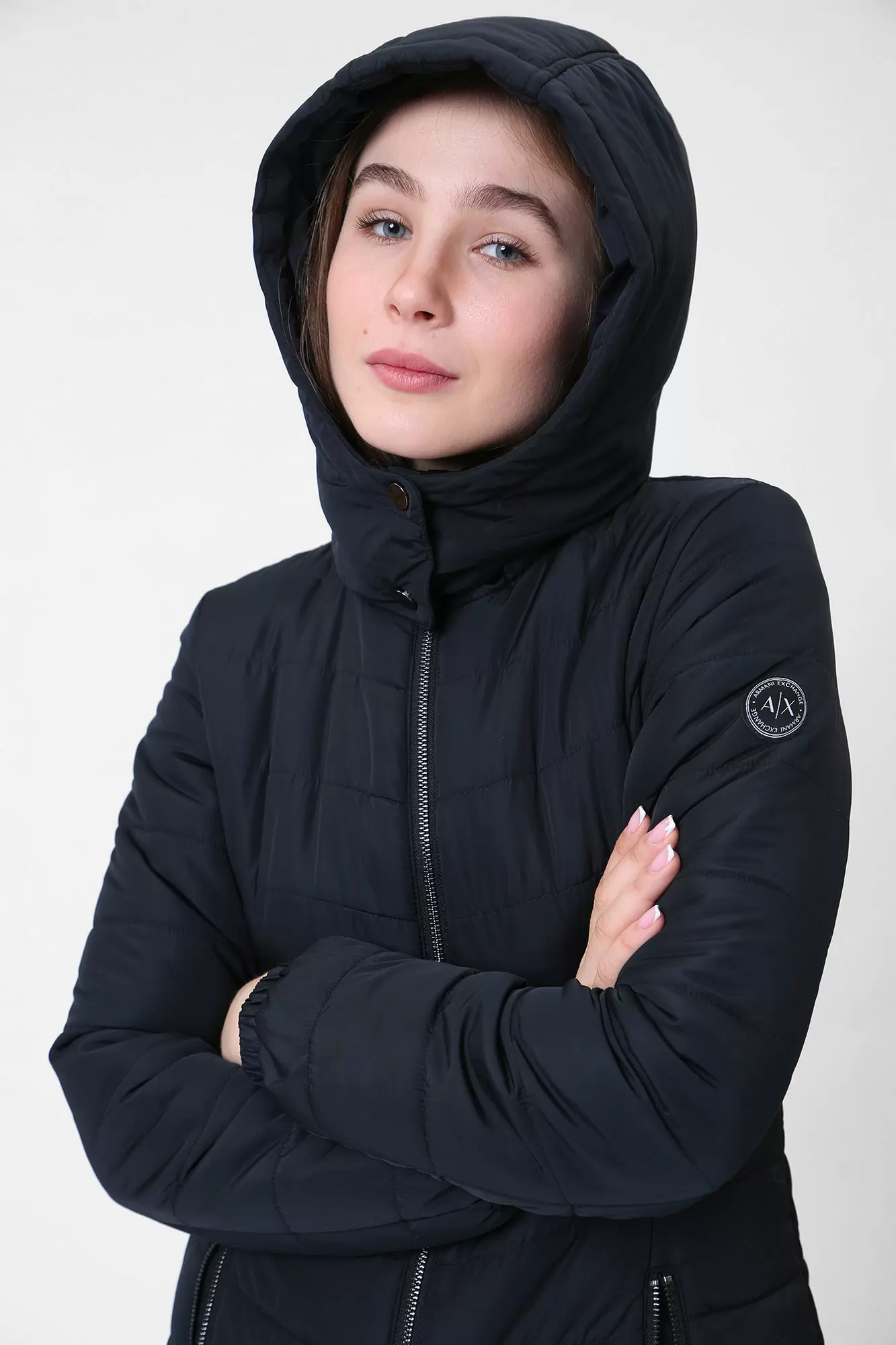 8NYK12_YNMAZ пальто утепленное armani exchange 