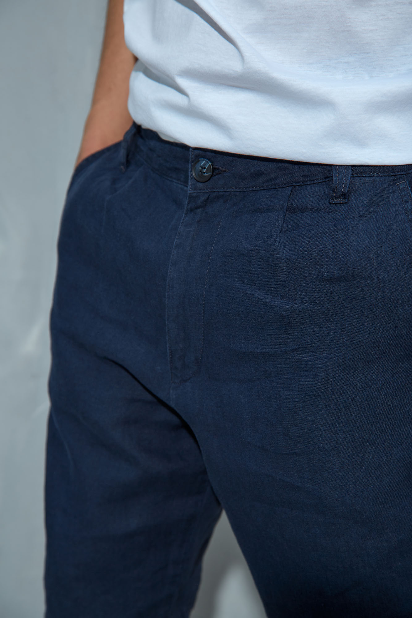 VM-OMA-55-010 Шорты льняные Van Mich Синий