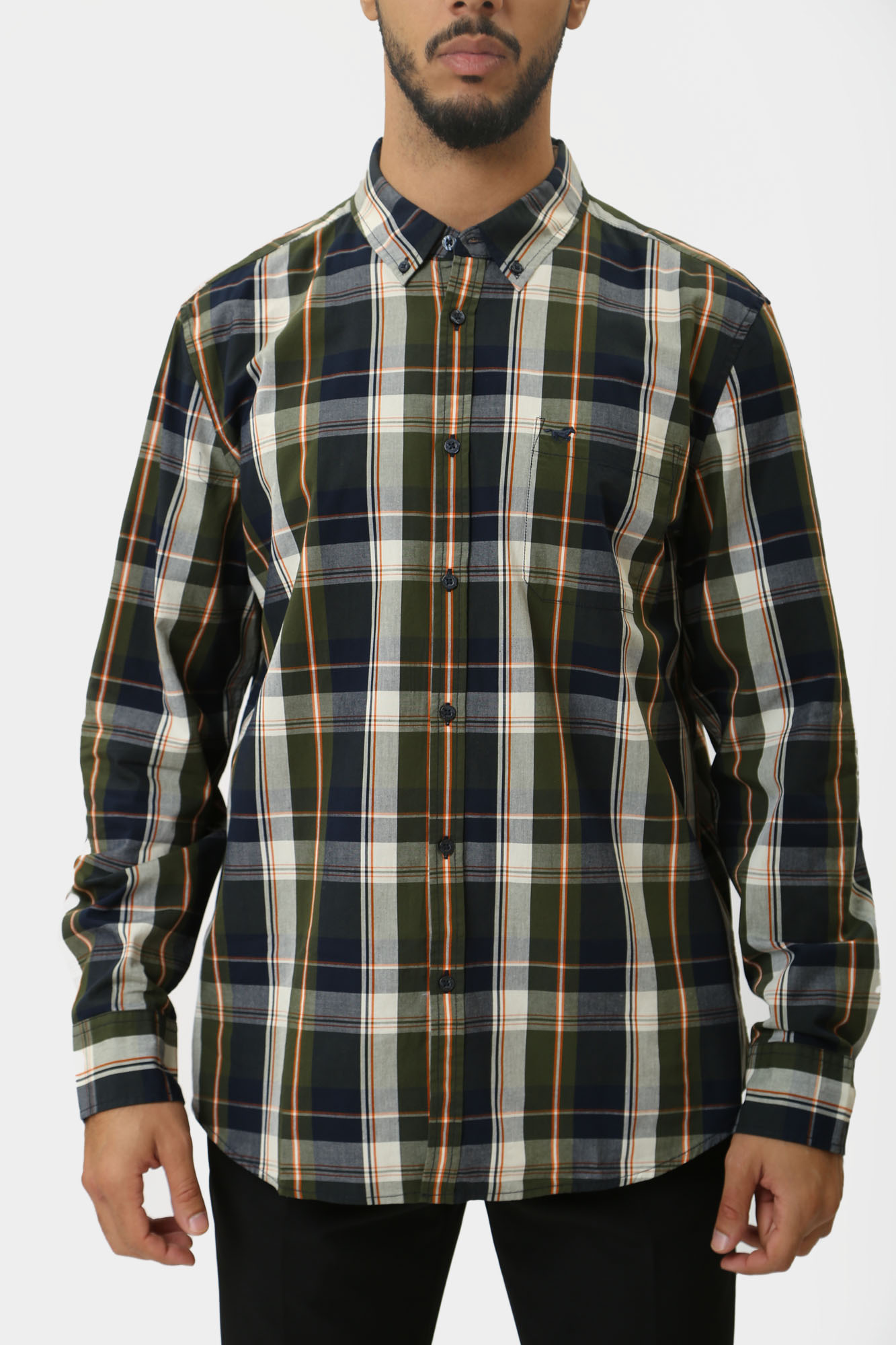 1015624 Рубашка с длинным рукавом Mustang Зеленый