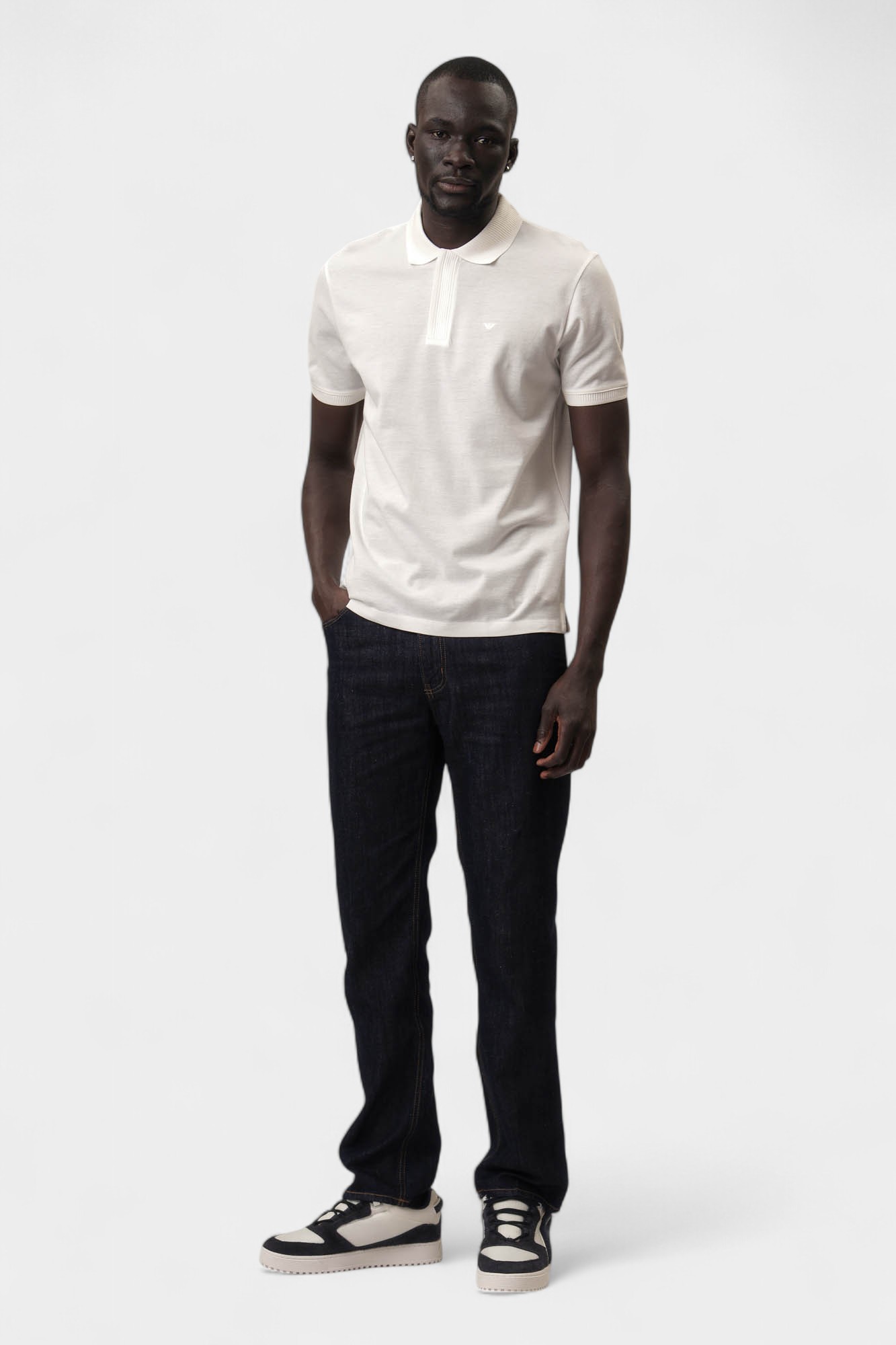 EM000850_AF1 Поло Emporio Armani Белый