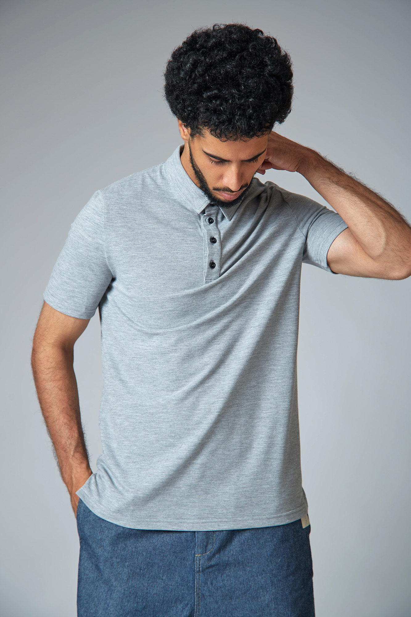 M-232-P-23-0069 Поло The Hills Серый