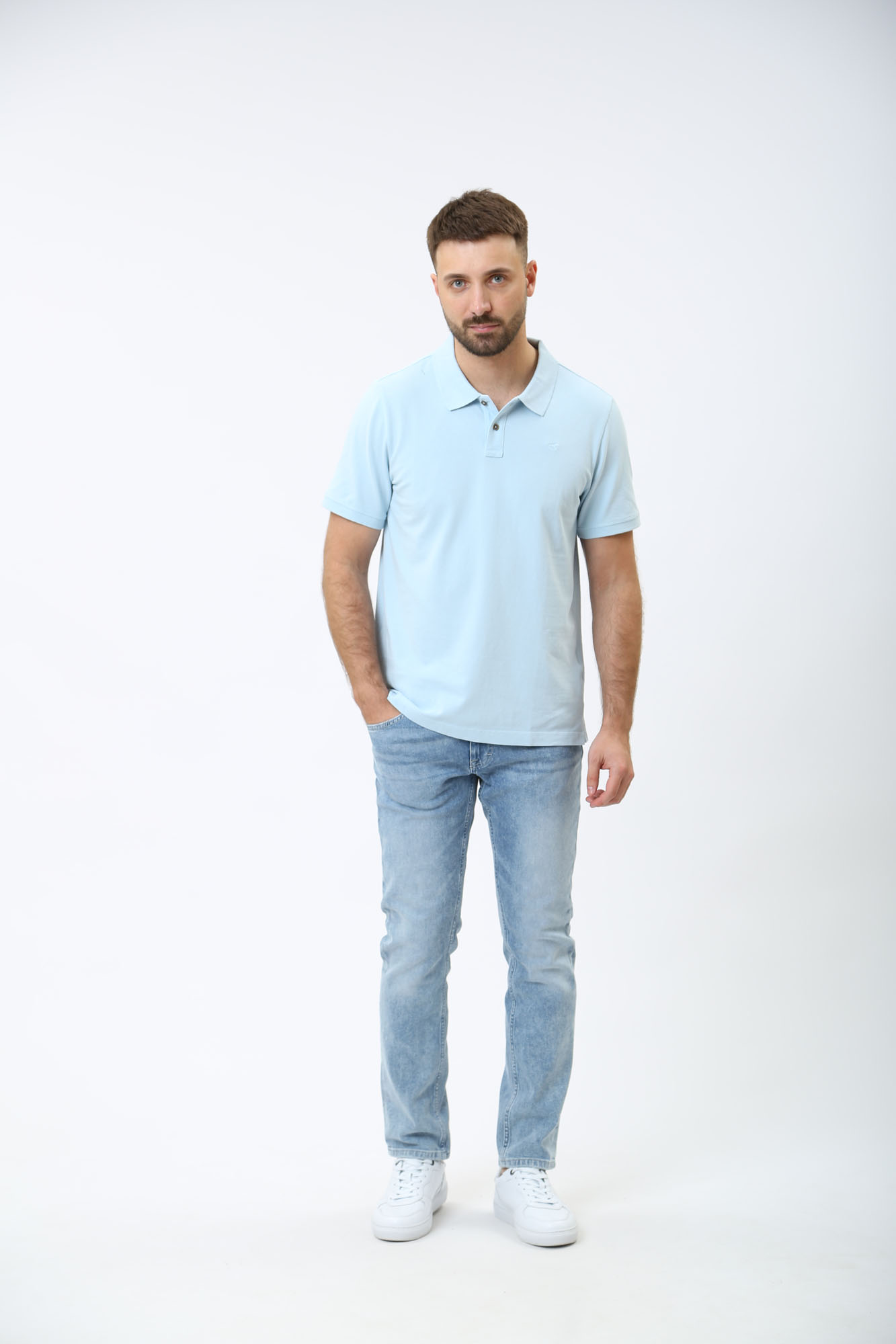 1014933 Поло Mustang Голубой