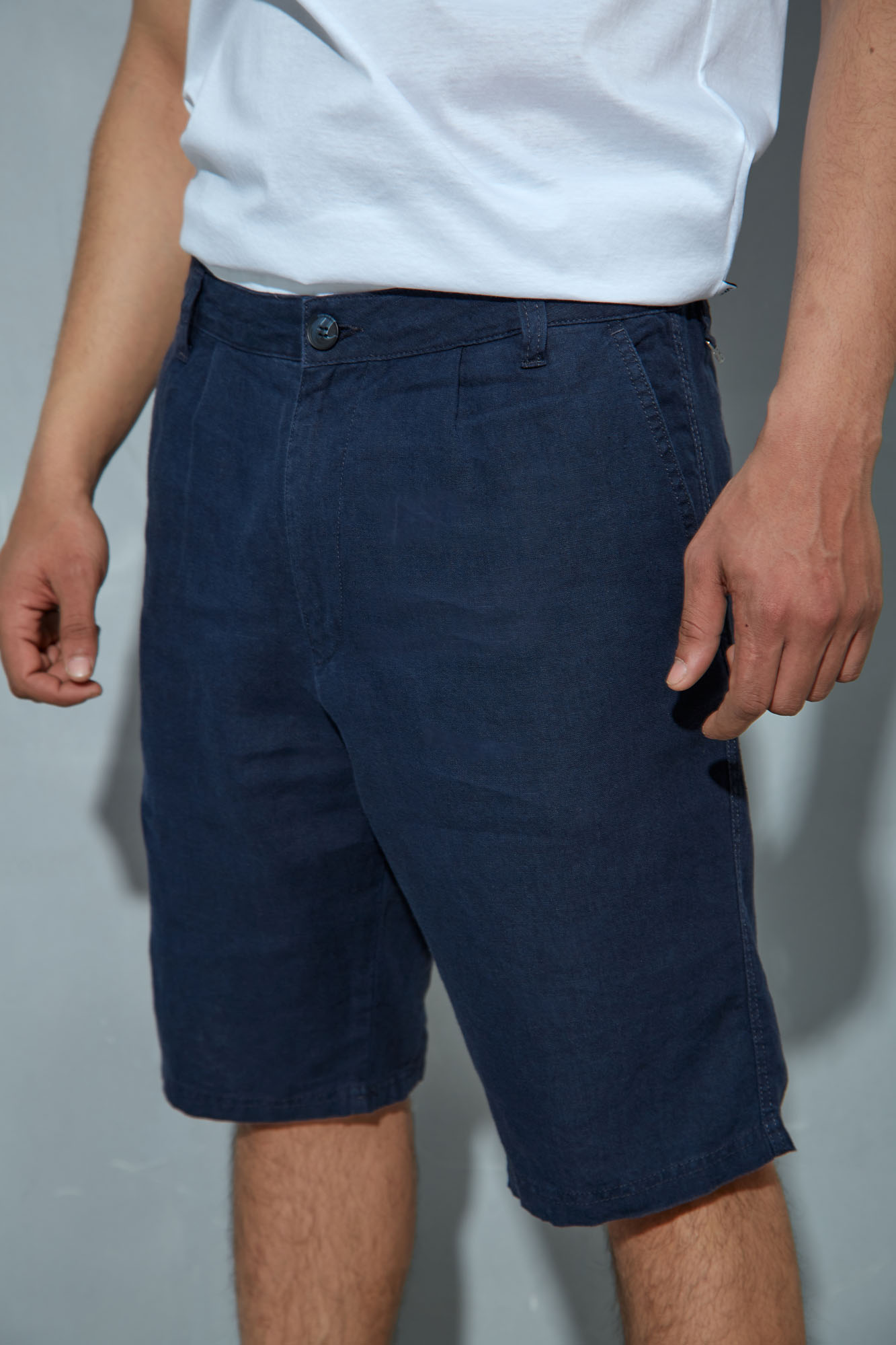 VM-OMA-55-010 Шорты льняные Van Mich Синий