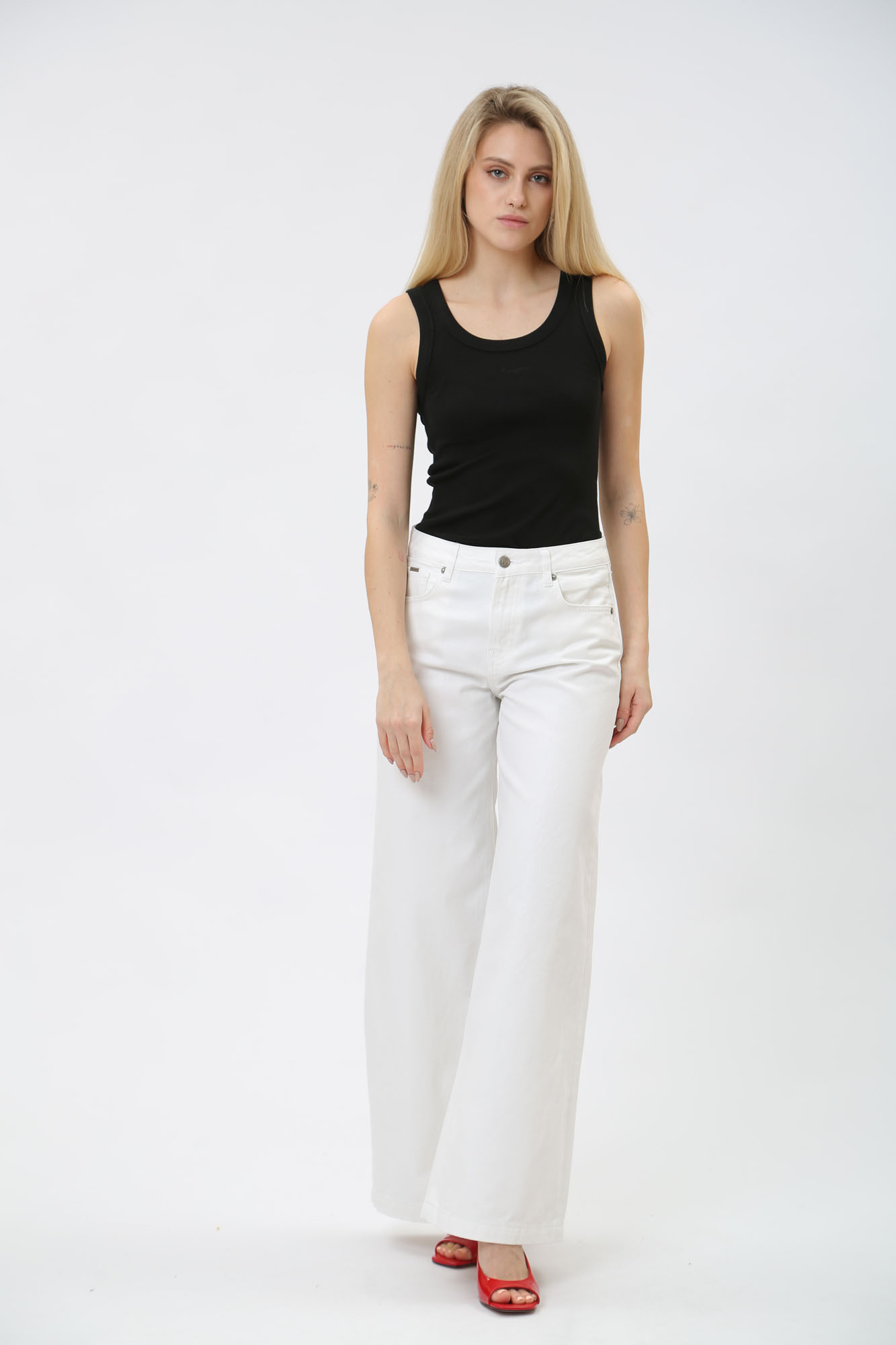 PL204684 джинсы wide leg jeans mw coated  pepe jeans 