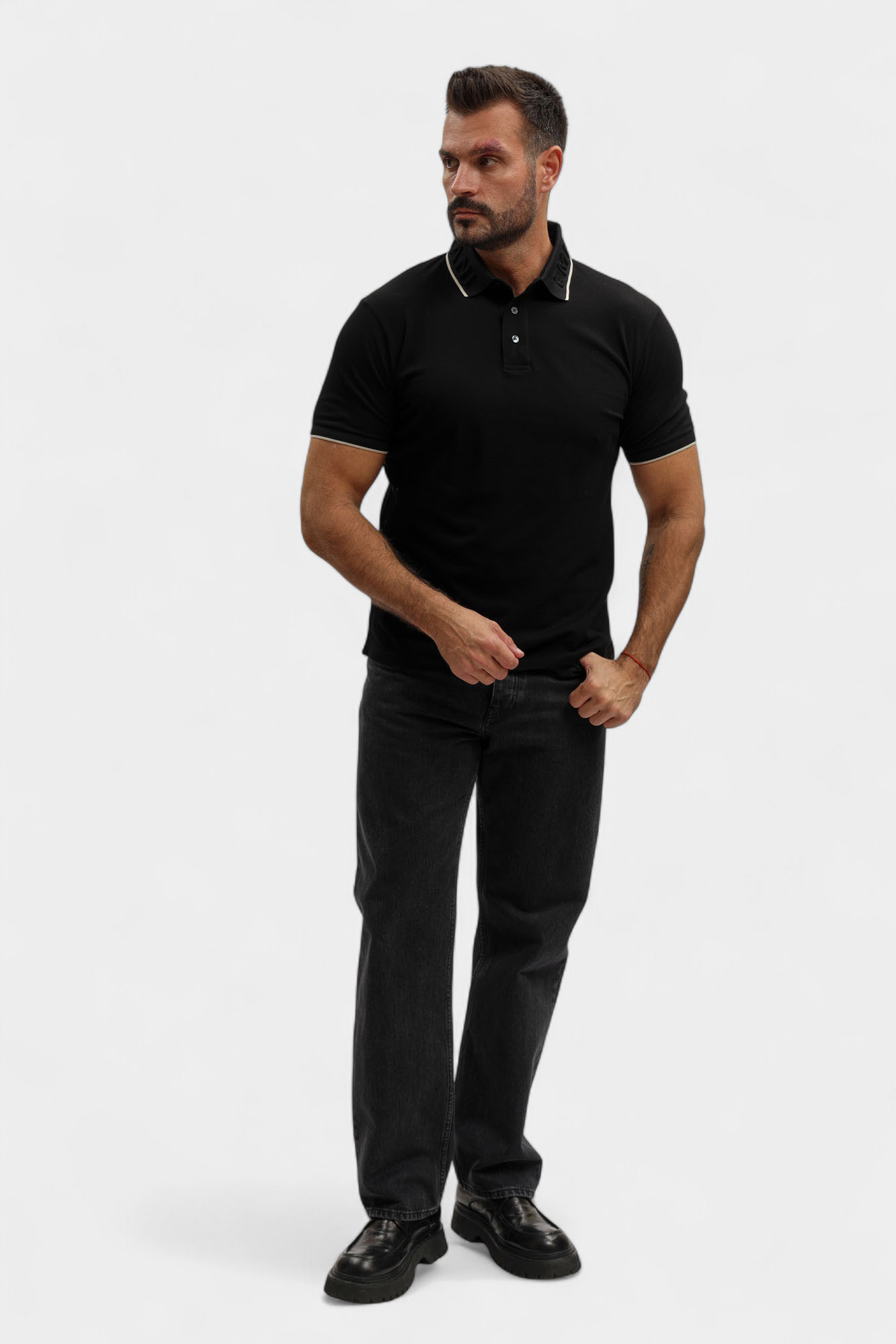 EM002137_ AF12955 Поло с коротким рукавом Emporio Armani Черный