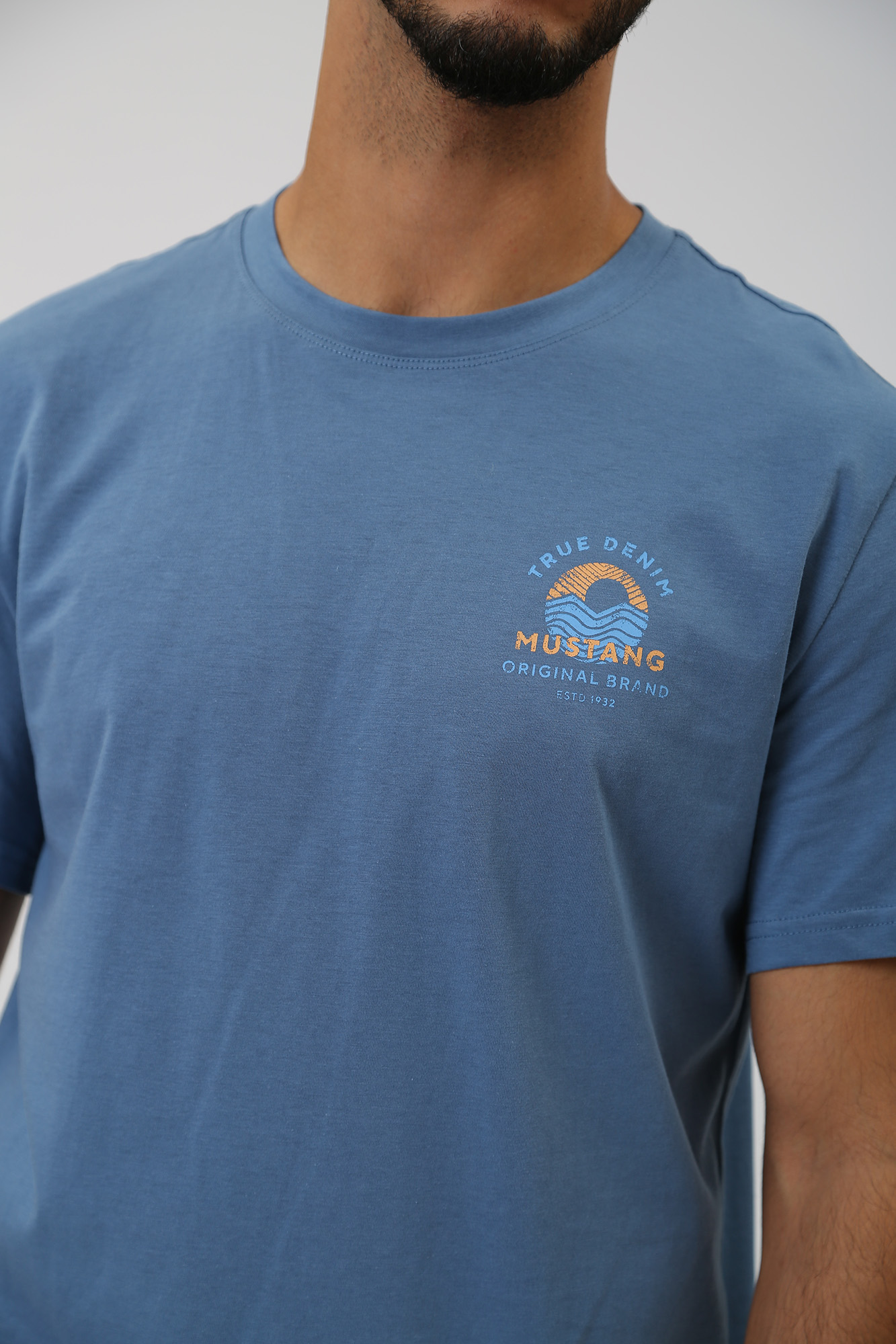 1013836 Футболка Mustang Голубой