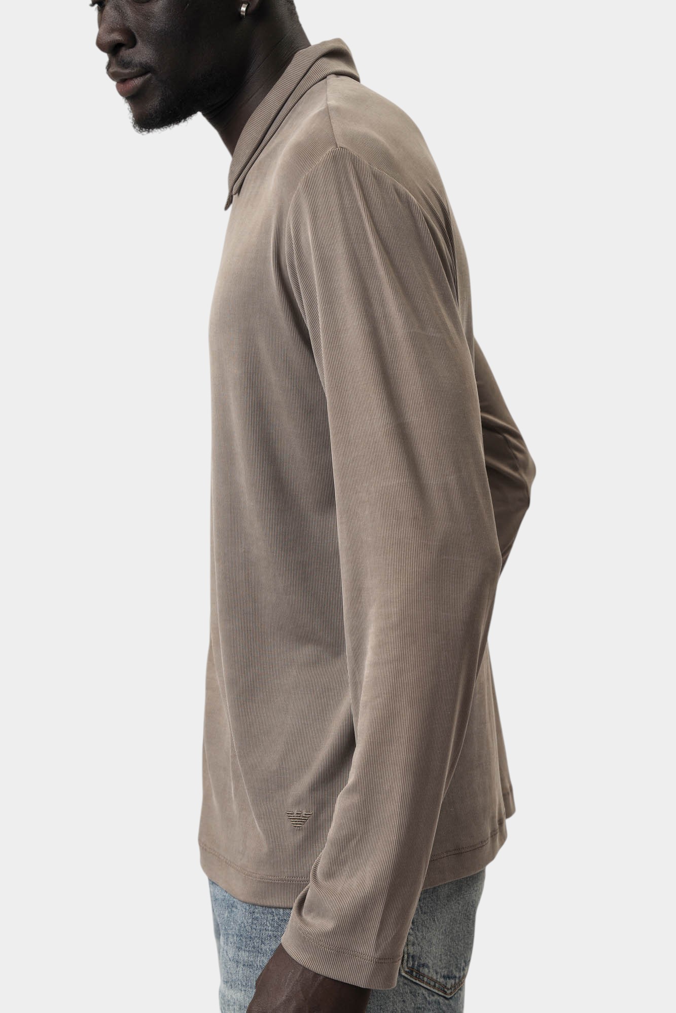 EM002077_AF1 Поло с длинным рукавом Emporio Armani Бежевый