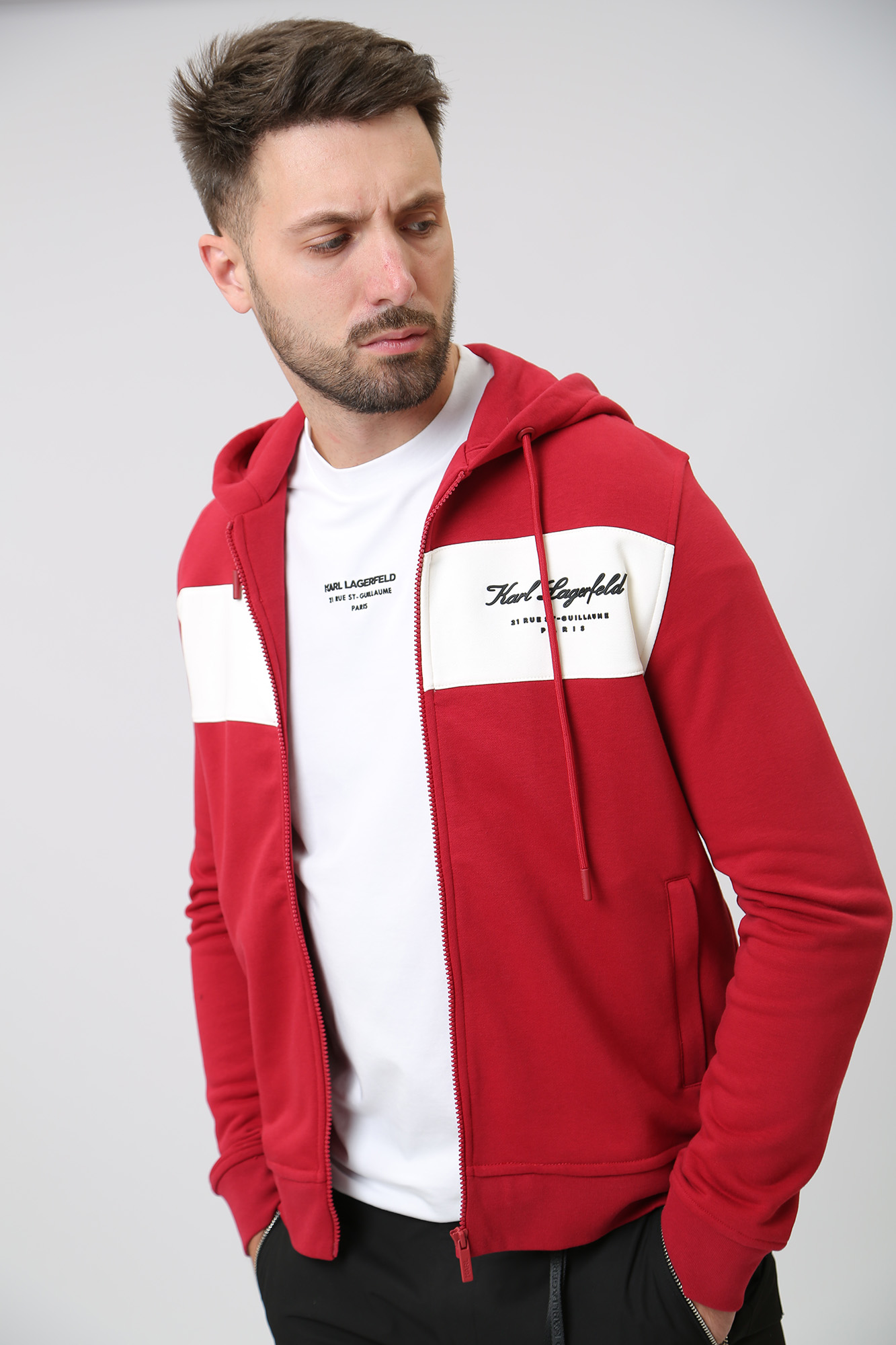 534910_705428 Толстовка с капюшоном Karl Lagerfeld Красный
