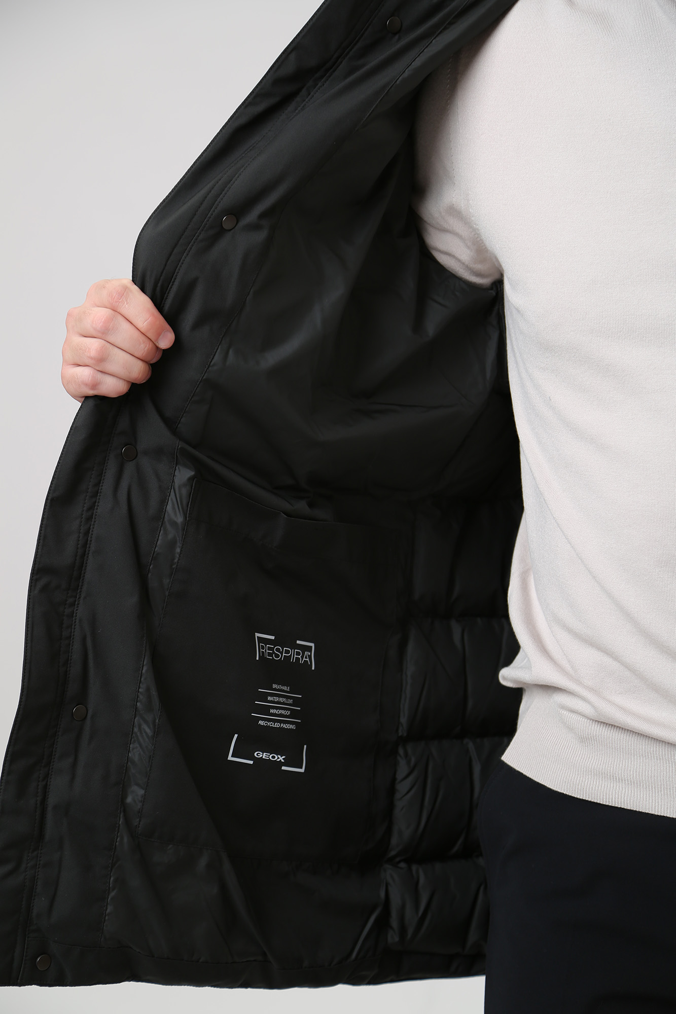 M3628KTC175F Пуховик удлиненный Geox Черный