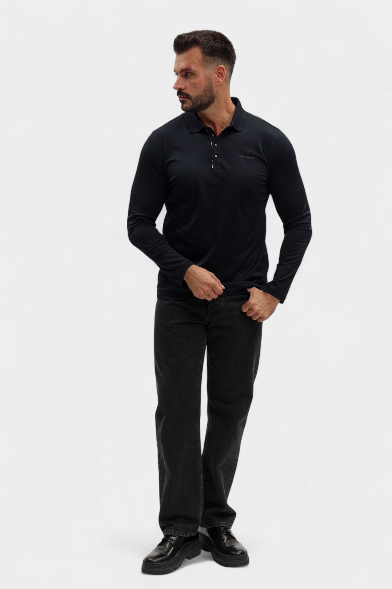 554200_745002 Поло с длинным рукавом Karl Lagerfeld Синий